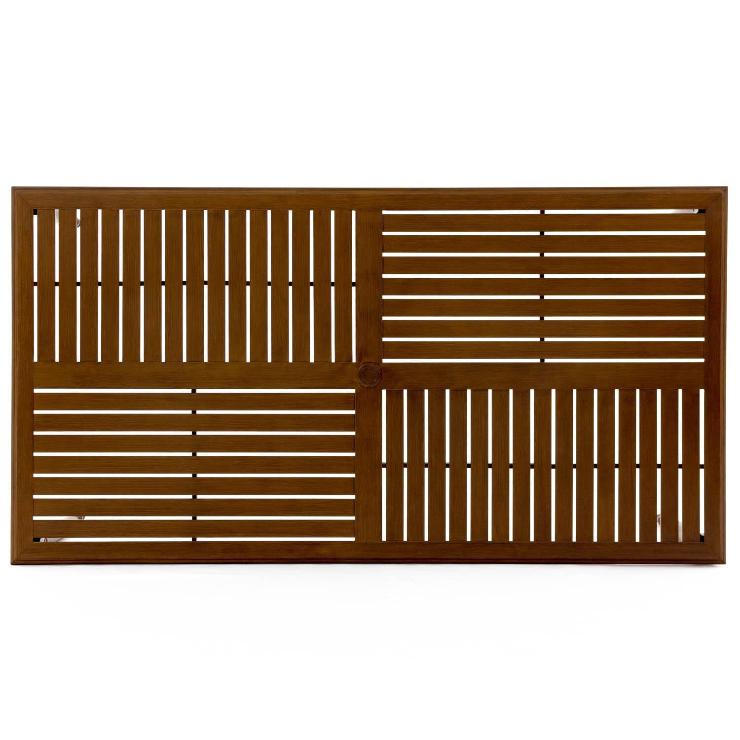 Arabella Aluminum 76 X 42 Inch Rectangular Patio Dining Table W/ Slat Top - Top View thumbnail