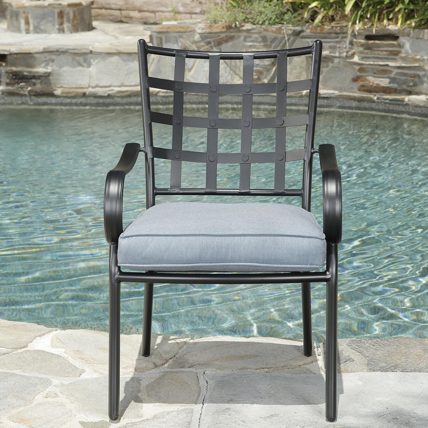 Lakeview Outdoor Designs Tensas 7 Piece Aluminum Patio Dining Set - Patio Dining Chair Front thumbnail