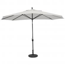 Galtech 11 X 8 Ft. Oval Aluminum Patio Market Umbrella W/ Crank Lift And Deluxe Auto Tilt - Black Frame W/ Sunbrella Canvas Canvas Canopy