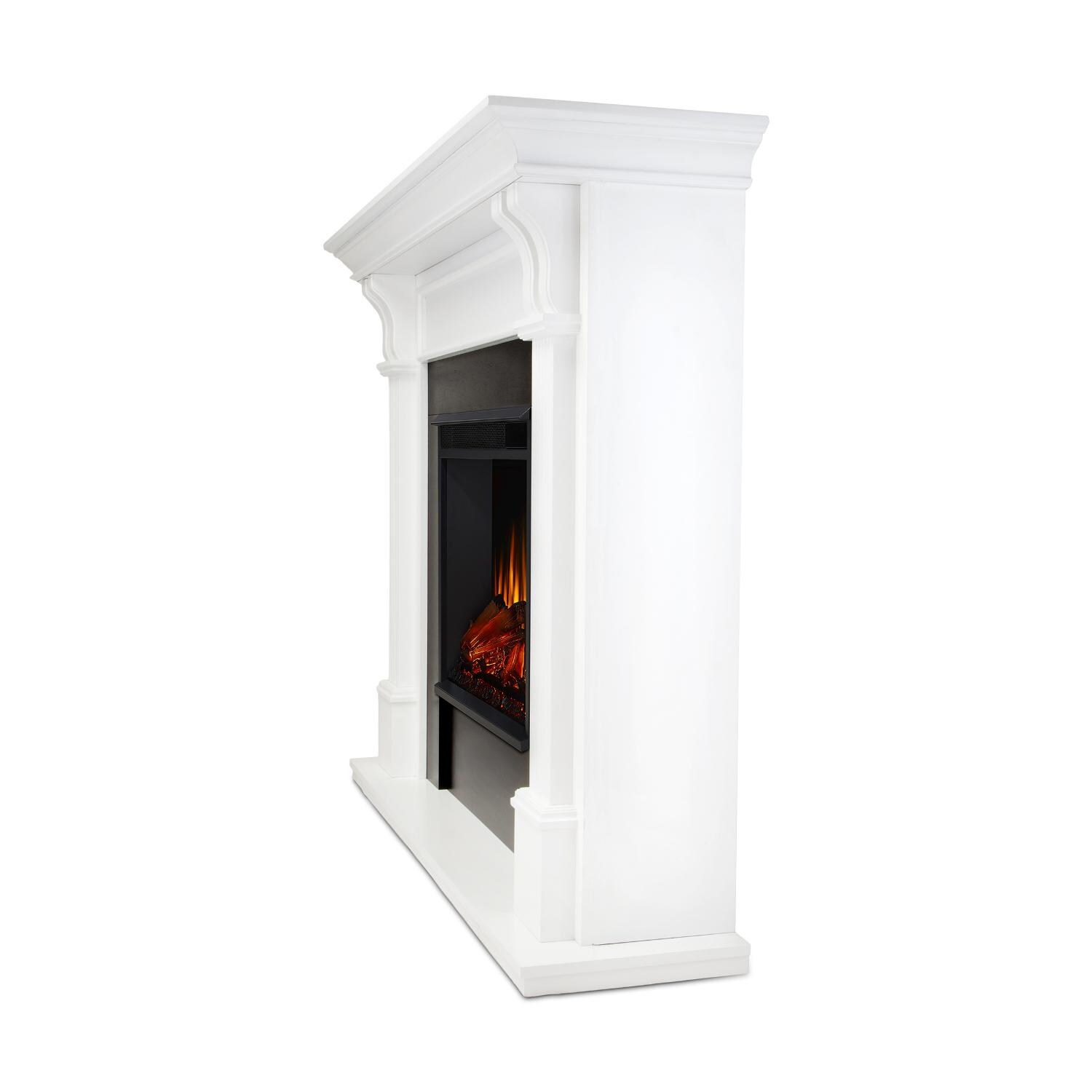 Real Flame - 7100E-W - Ashley 48-Inch Electric Fireplace With Mantel - White - Side View thumbnail