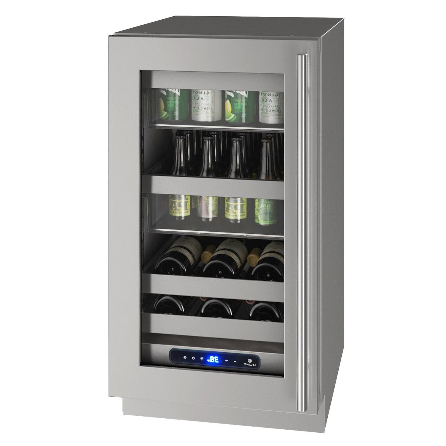 U-Line UHBV518-SG51A 5 Class 18-Inch 3.7 Cu. Ft. Left Hinge Beverage Center With Lock - Stainless Steel