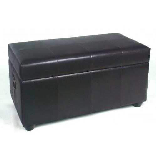 International Caravan Faux Leather Bench Trunk - Black