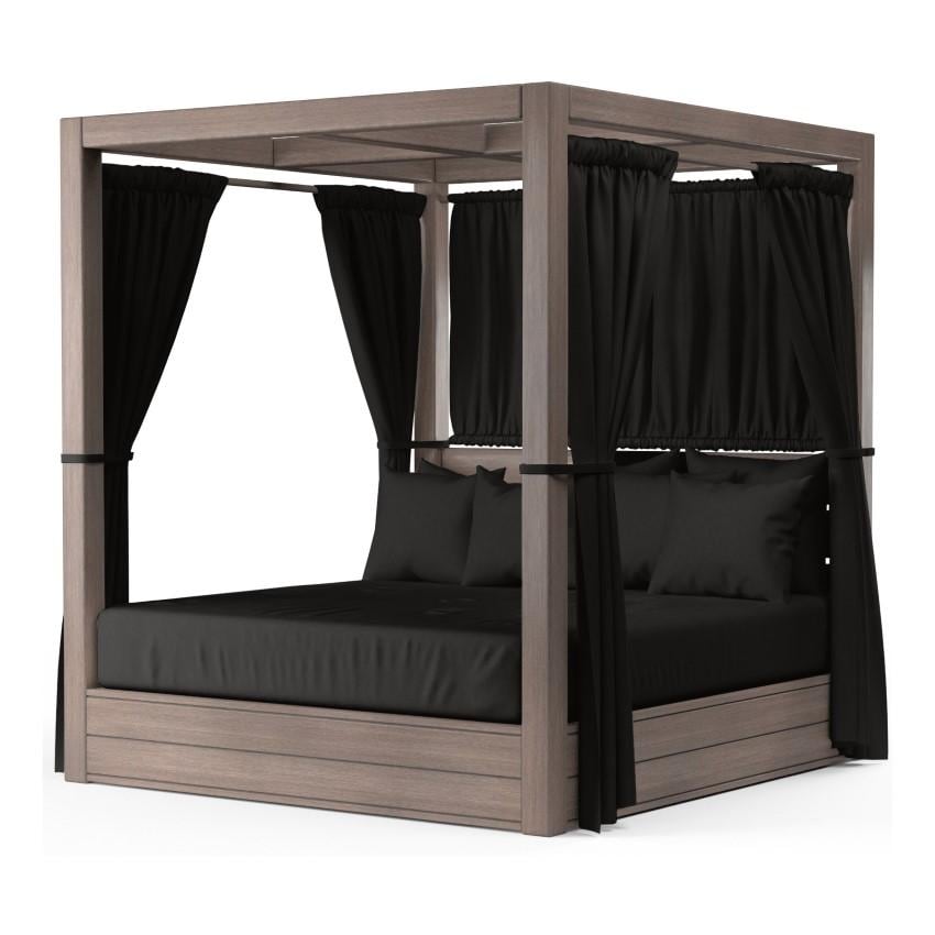 Laguna Aluminum Resort King Daybed w/ No Welt in Driftwood/Spectrum Carbon by Sunset West - Angled - White Background thumbnail