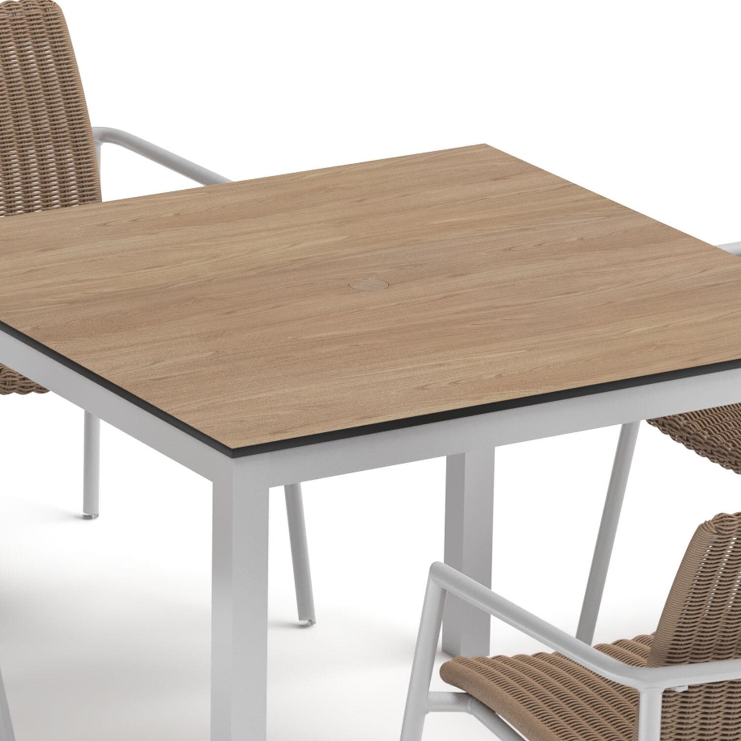 Travira 40-in Aluminum/HPL Dining Table in Flint/Enigma By Oxford Garden - Only Dining Table Incuded - Top View - White Background thumbnail