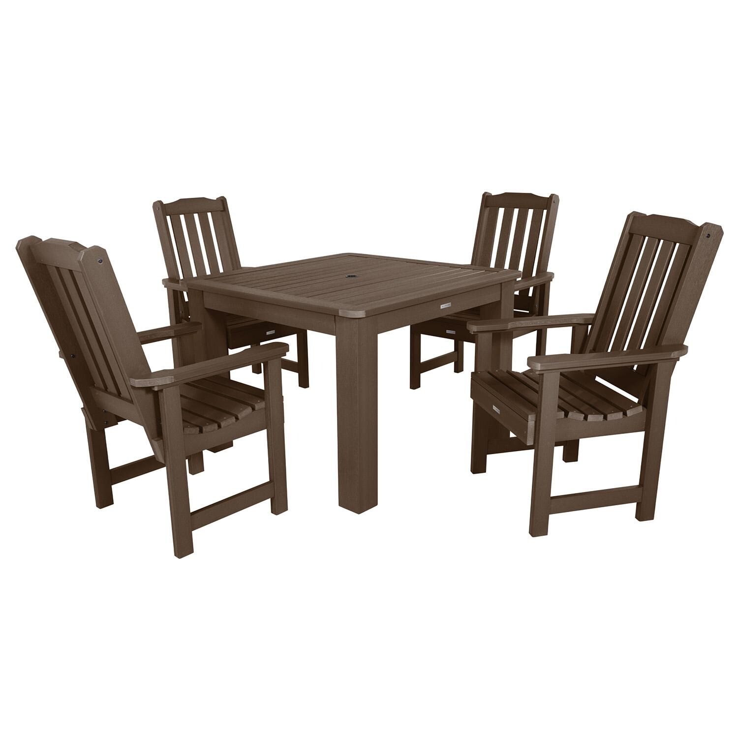 Hart Lane 5 Pc Square Dining Set in Weathered Acorn By Lakeview Designs - White Background thumbnail