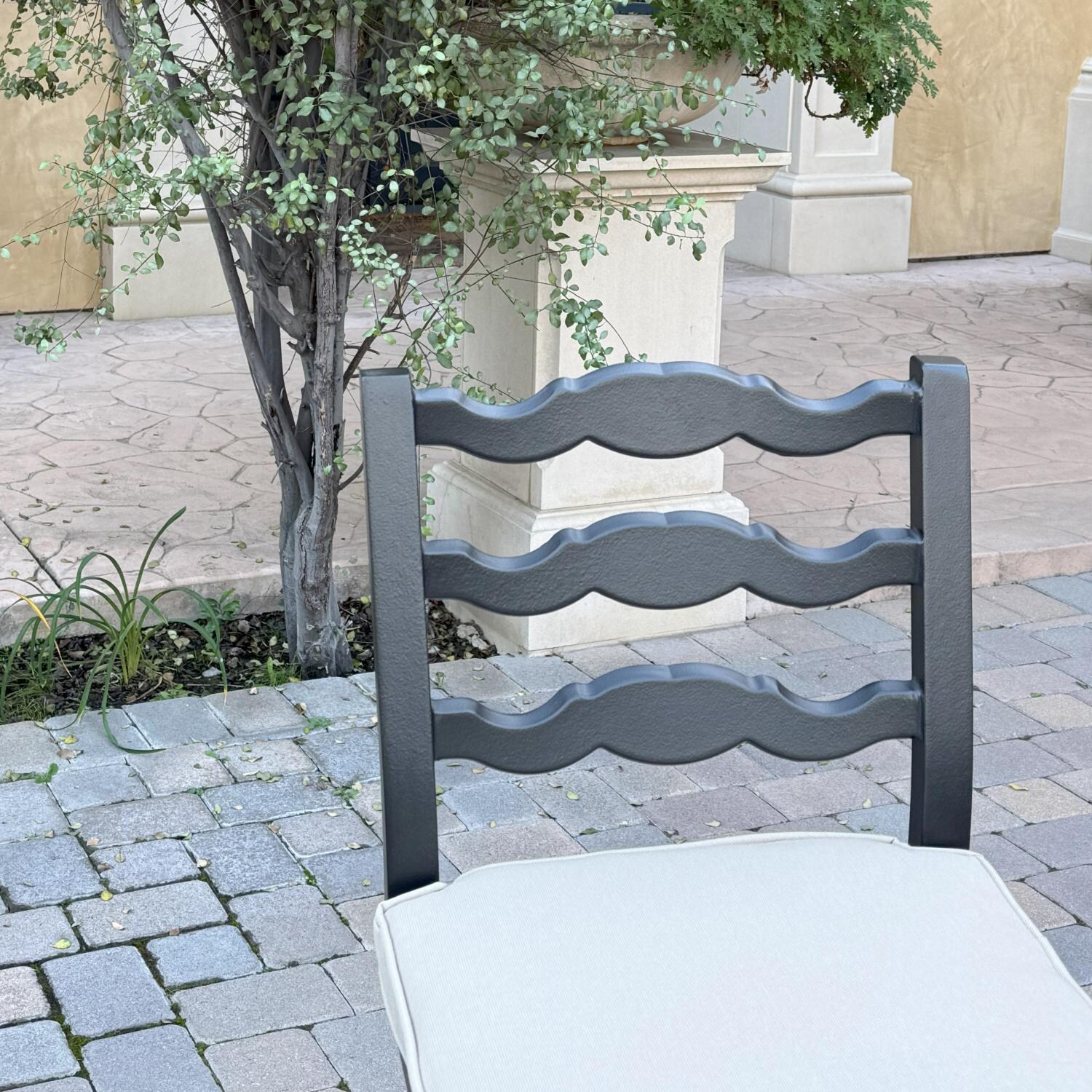 Aspen Aluminum 3 Pc Patio Bar Set w/ 30-in Round Counter Height Bar Table in Beige by Darlee - Bar Stool - Back Rest - Lifestyle thumbnail