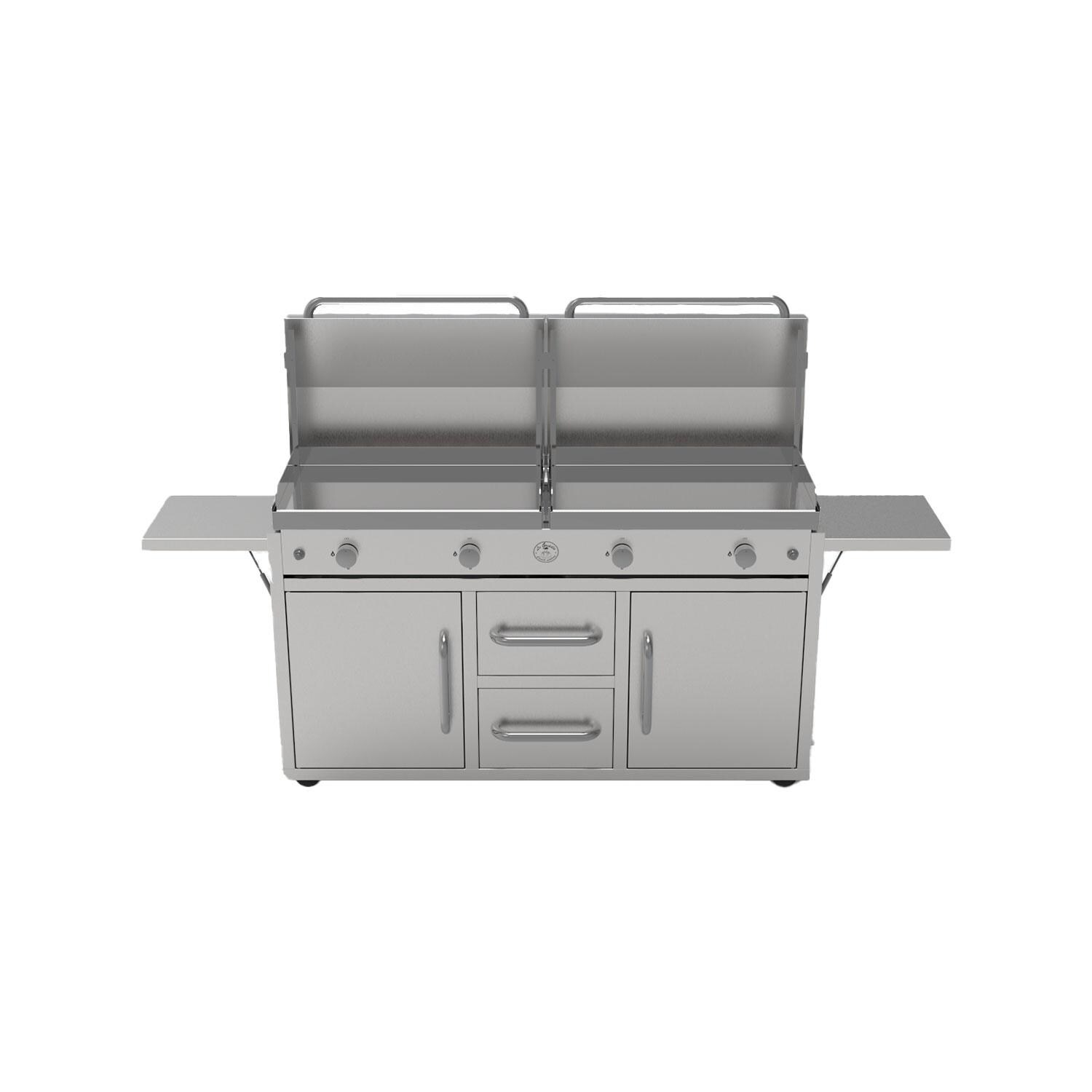 Le Griddle Freestanding Cart for the Grand Texan Griddle - Lid Open thumbnail