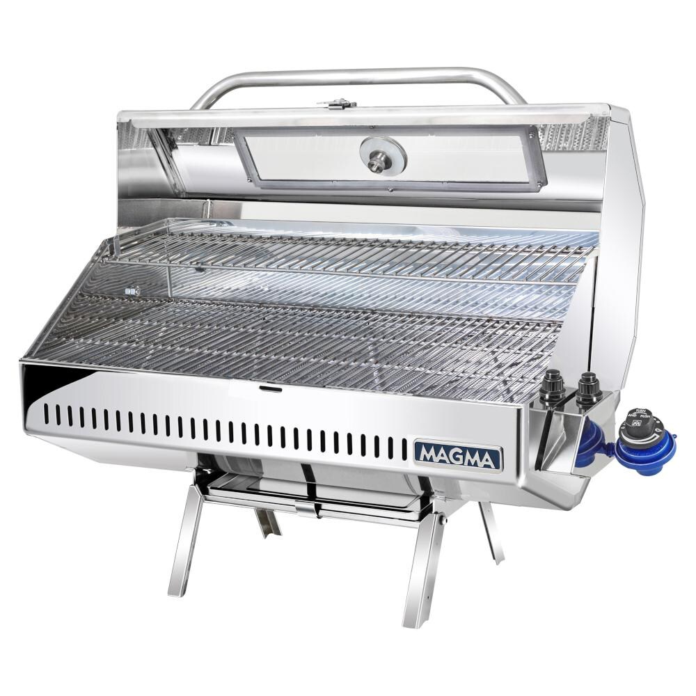 Magma A10-1225-2GS Marine Monterey II Infrared Gas Grill on Legs - Open thumbnail