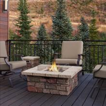 Real Flame Sedona 38-Inch Square Fire Table - Fiber-Cast Concrete - Faux Flagstone and Stacked Stone - Propane W/ Conversion Kit - C11811LP-BF image