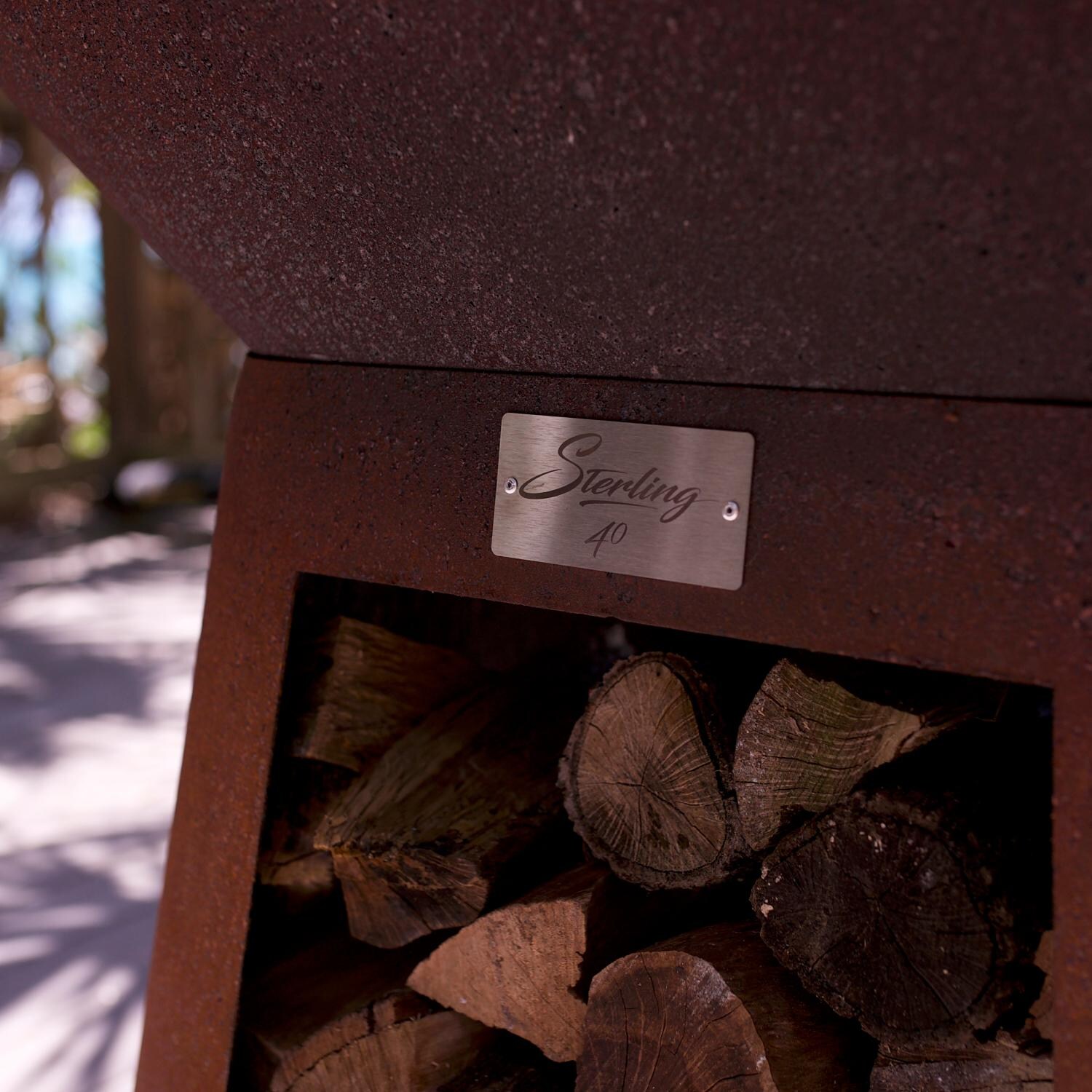 Hancock Grills STR-40-MDL Sterling 40 Wood & Charcoal Grill - Wood Storage thumbnail