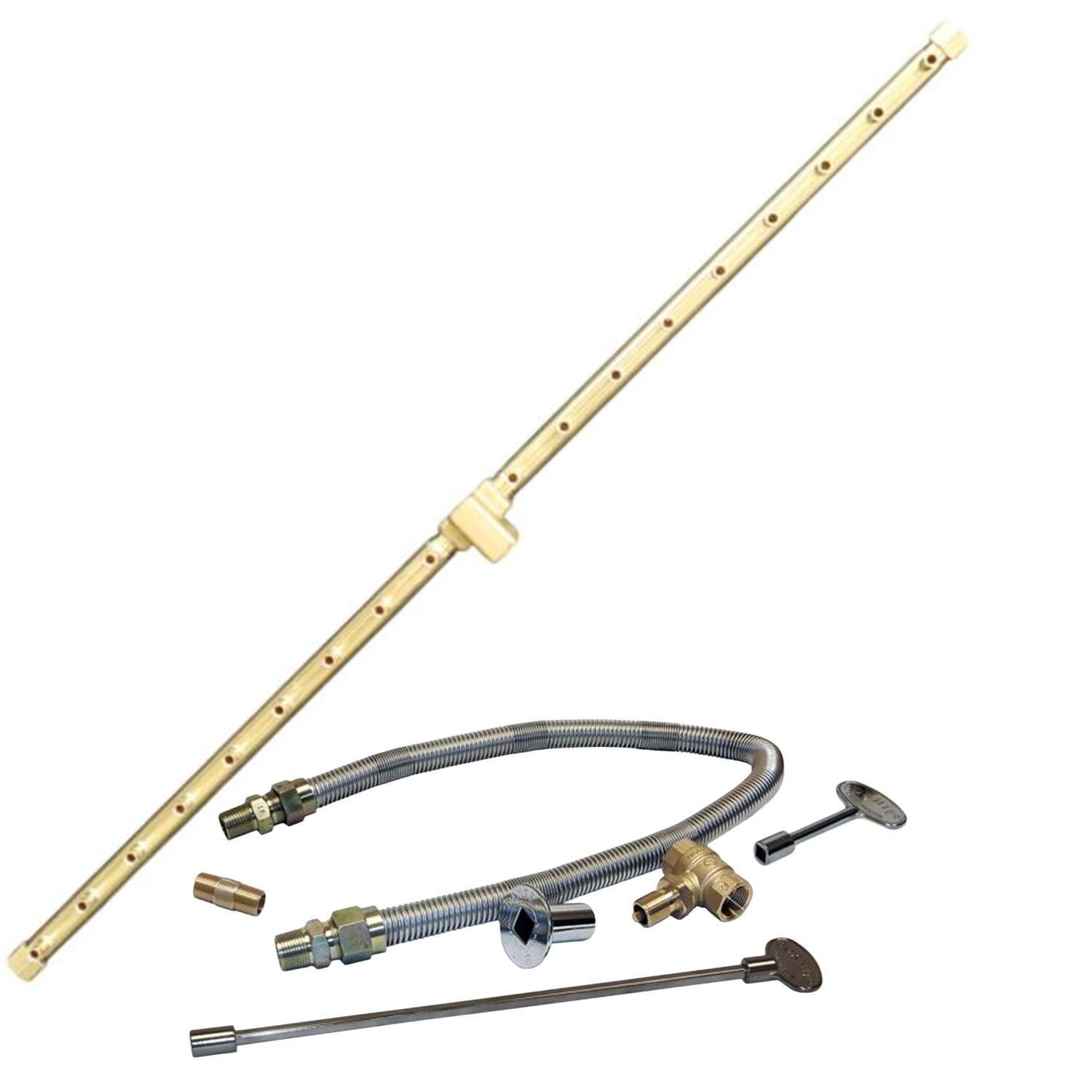 Warming Trends 33 5/8 Linear Brass Natural Gas/Propane Burner & Flex Line Kit