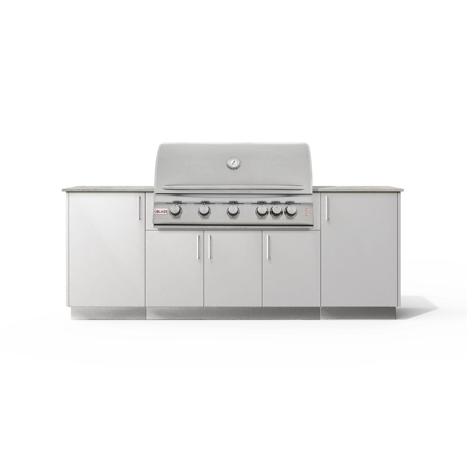 Urban Bonfire B-Sierra-42-Blaze-Keon-Chantilly Sierra 40 Outdoor Kitchen w/ Blaze Premium LTE Natural Gas Grill, Keon Countertop & Chantilly Finish - White Background thumbnail