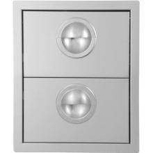 BBQGuys.com Portofino Series 14-Inch Stainless Steel Double Access Drawer