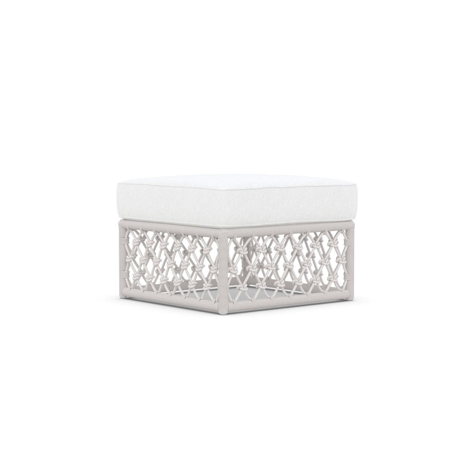 Azzurro Living AME-R06OT-CU Amelia Woven Rope Ottoman in Sand/Cloud - Back - White Background thumbnail