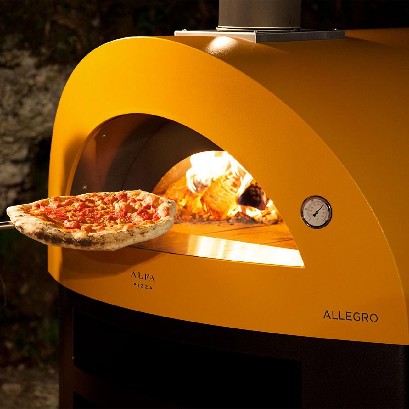 Alfa Allegro 39 Inch Outdoor Countertop Wood Fired Pizza Oven Yellow Fxalle Lgia T Bbqguys