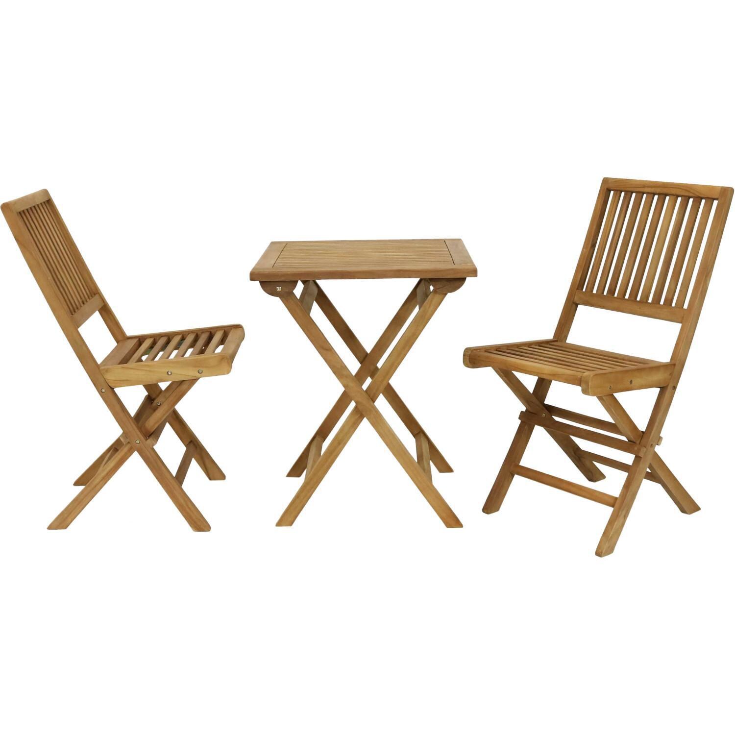 Ultimate Patio Nantasket 3-Piece Outdoor Wooden Bistro Set - Full Set thumbnail