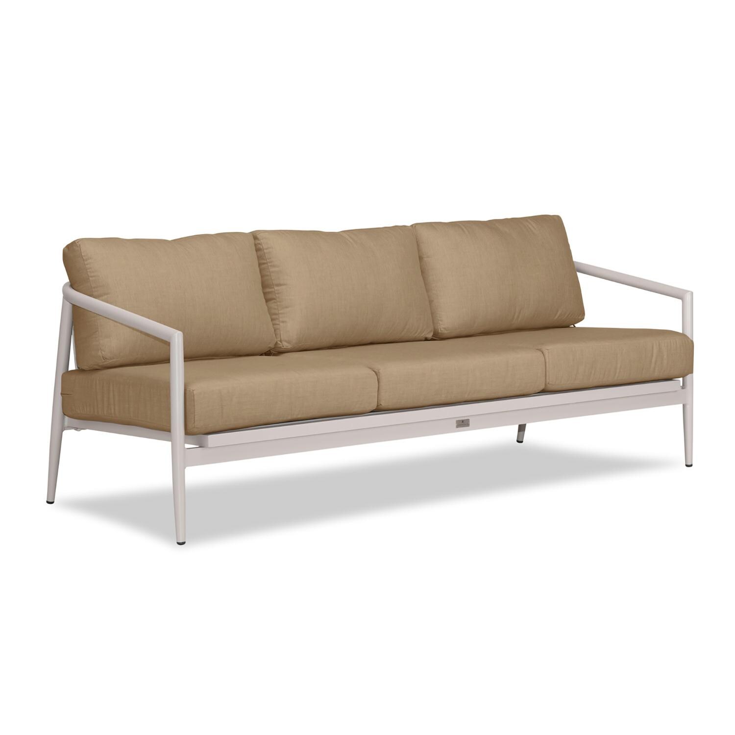 Lakeview Midnight Cove 3 Person Aluminum Sofa in Urban Stone/Carrera/Heather Beige - Angled - White Background thumbnail