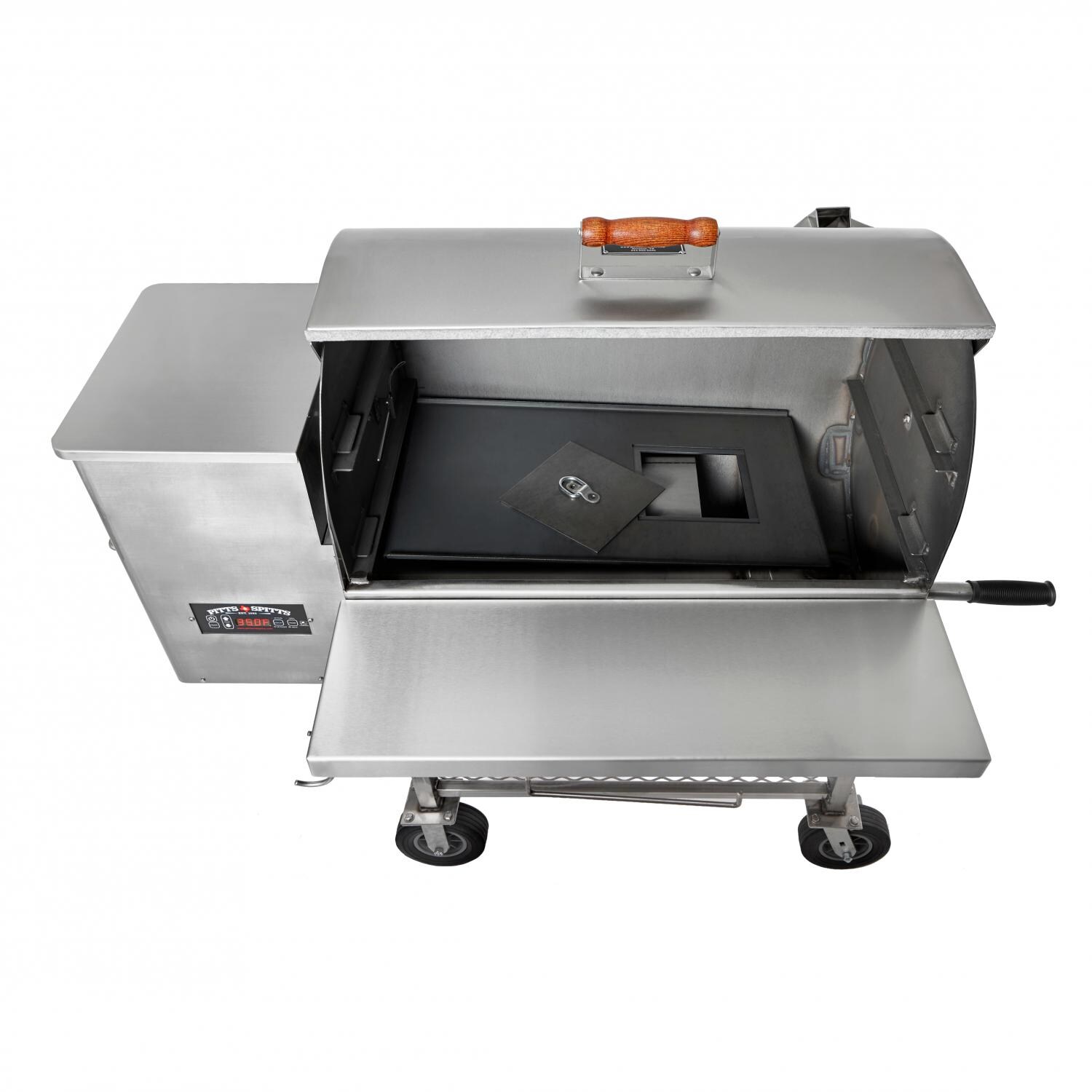 Pitts & Spitt P-MAV850SS Maverick 850 Pellet Grill - Stainless Steel - Drip Pan Trapdoor thumbnail