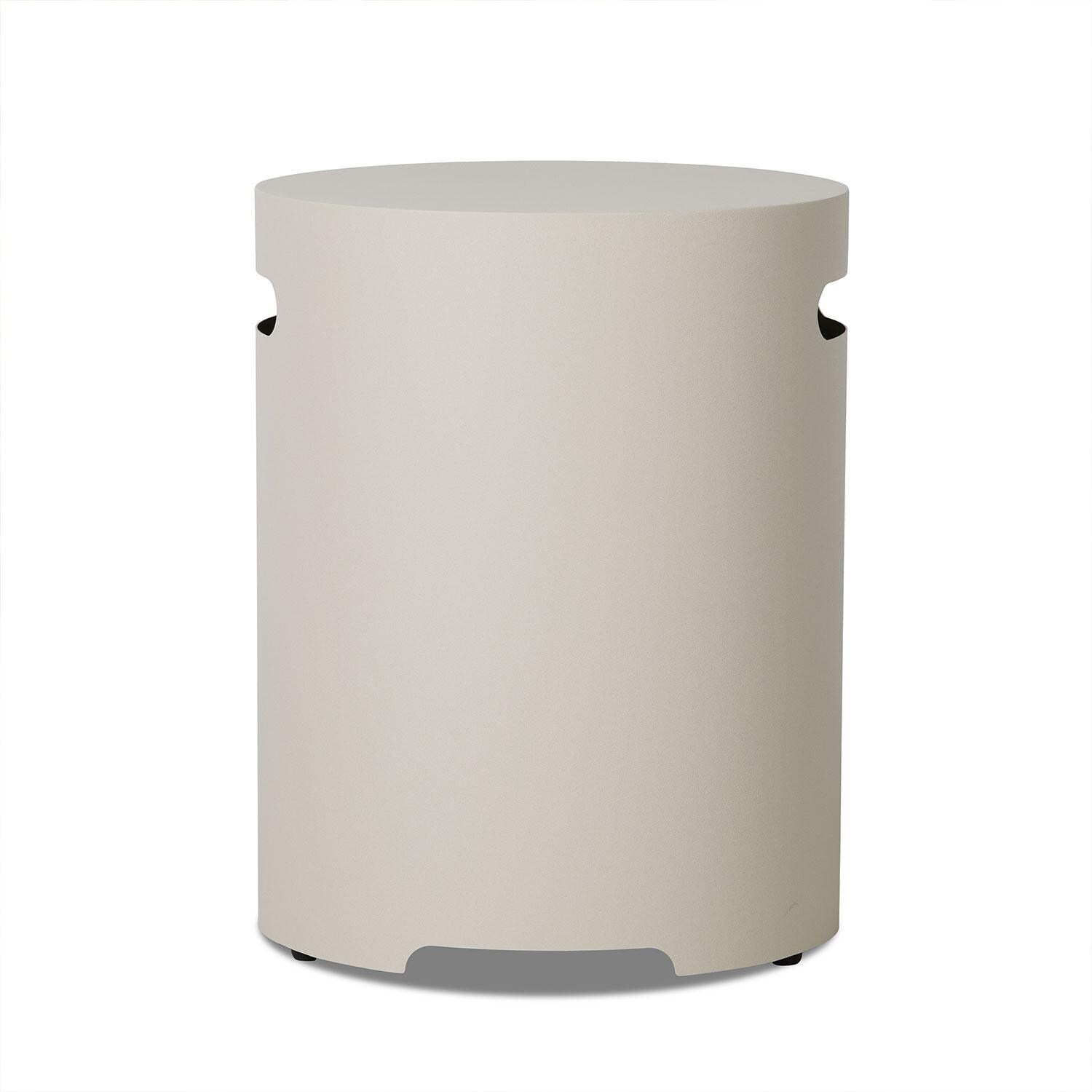 20-in Round Metal Propane Tank Cover in Light Sand by Lakeview Outdoor Designs - White Background thumbnail