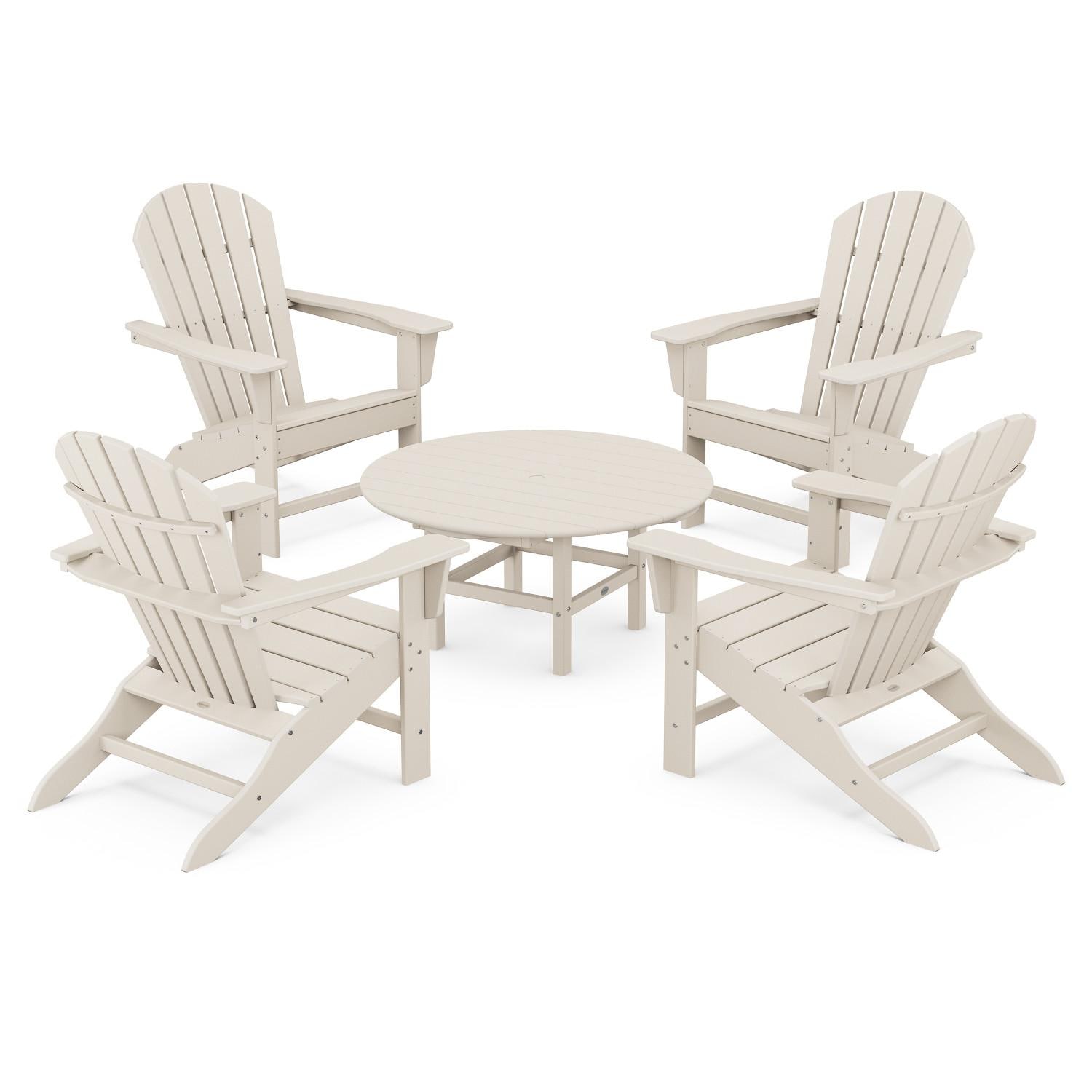 POLYWOOD South Beach 5 Pc Recycled Plastic Seating Set in Sand by - PWS105-1-SA