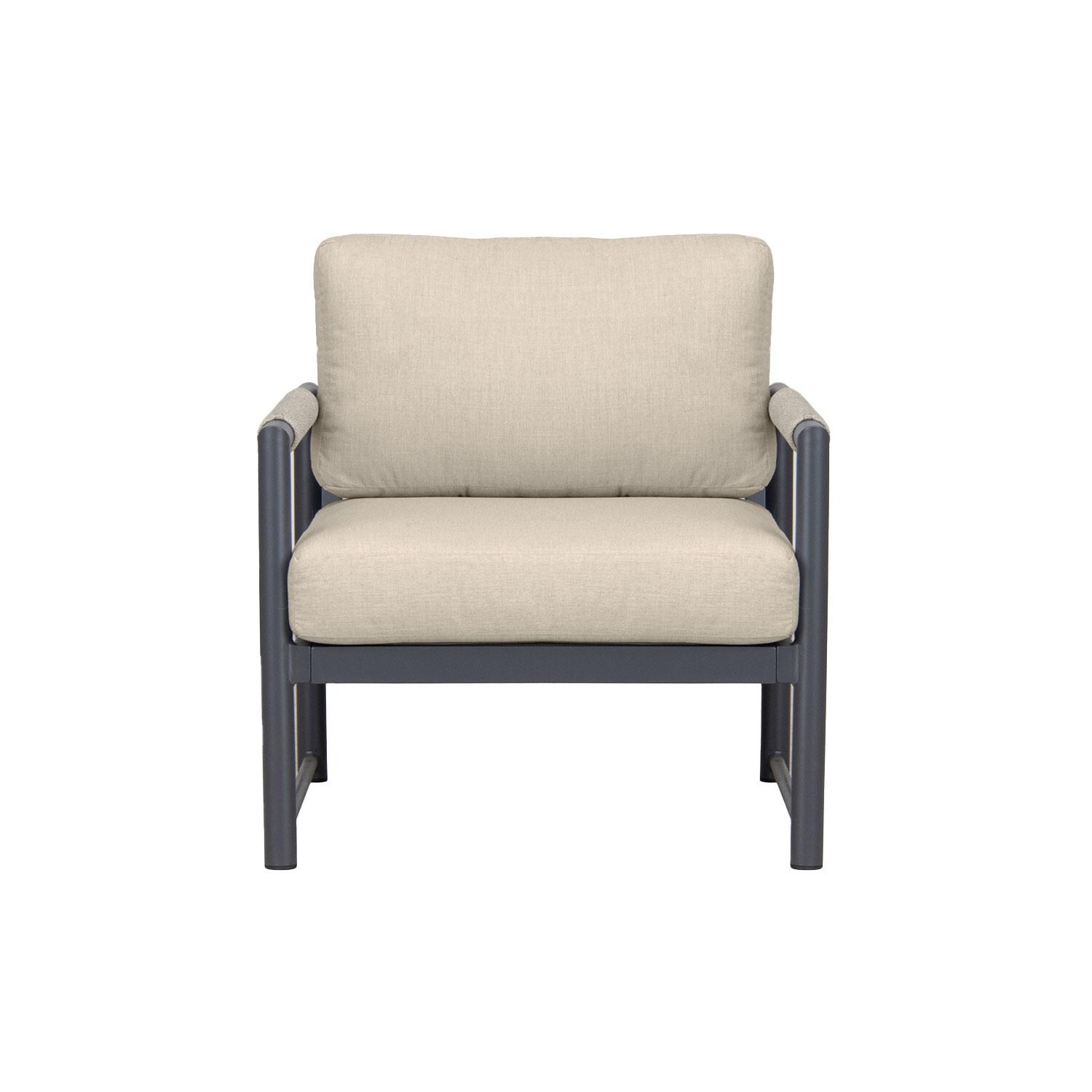 Avenue Bay Aluminum Club Chair in Slate/Canvas Flax by Lakeview Outdoor Designs