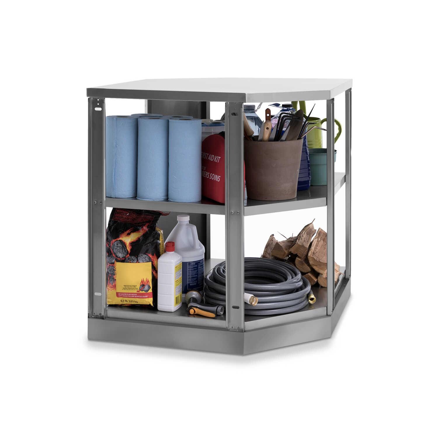 NewAge Outdoor Kitchen Grove Stainless Steel 90 Degree Corner Cabinet - Lifestyle View thumbnail