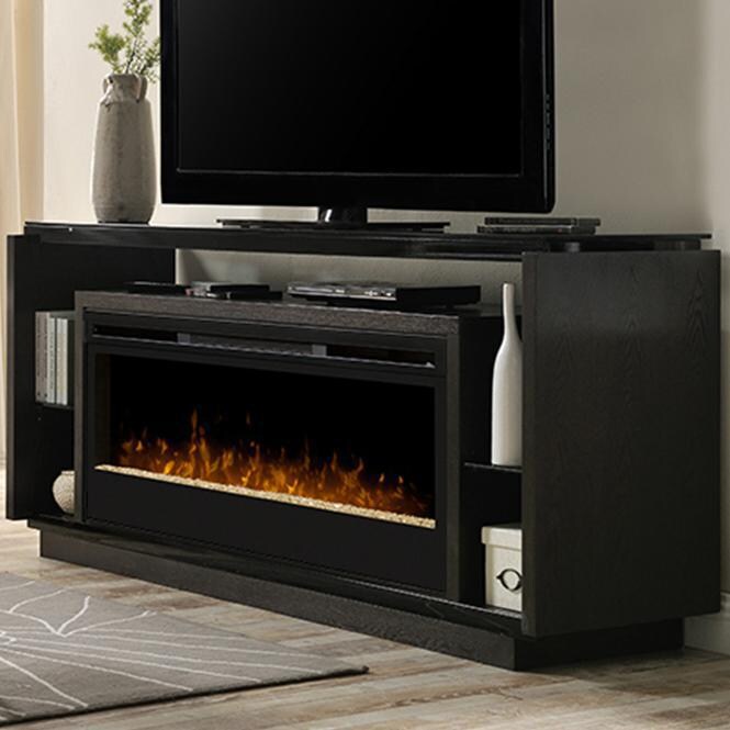 Dimplex - GDS50G3-1592SM - David 74-Inch Media Console Electric Fireplace - Glass Embers - Smoke