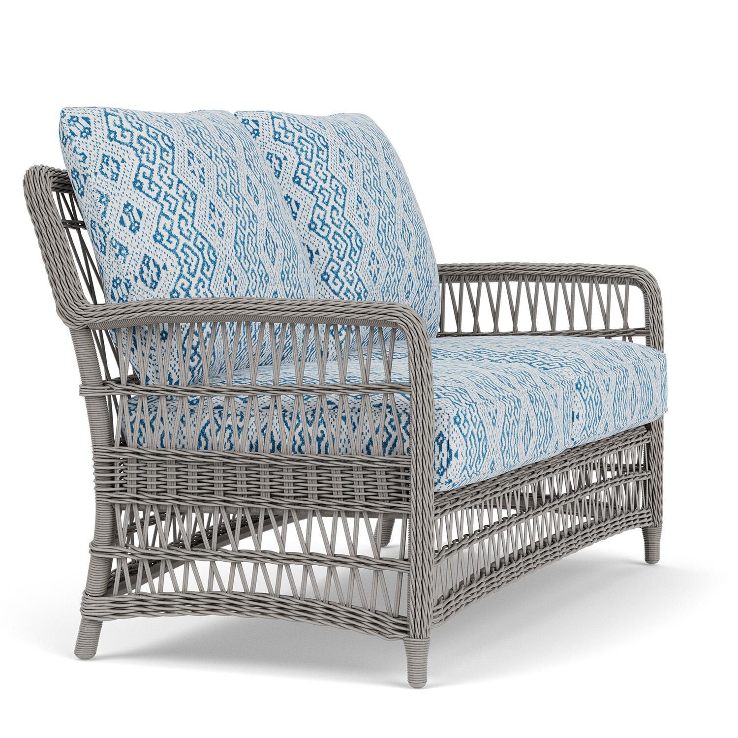 Lloyd Flanders Mackinac Loveseat in Putty Finish with Aman Capri Fabric - Right Side thumbnail