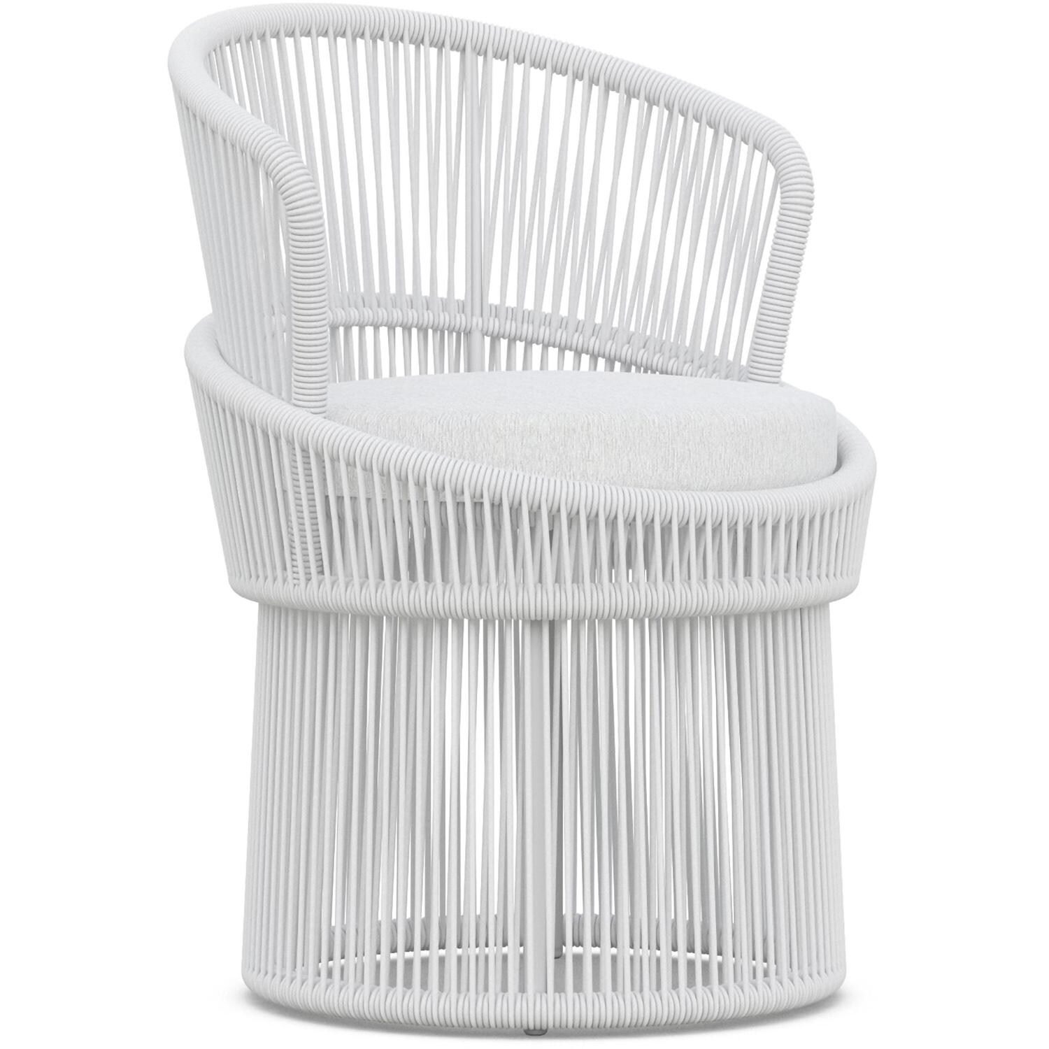 Azzurro Living Palma Woven Rope Dining Chair in White/Cloud - Angled - White Background thumbnail