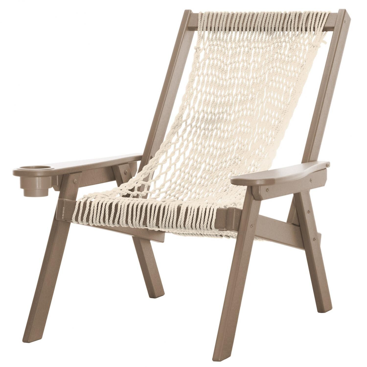 Pawleys Island Coastal DuraCord Patio Rope Chair - Oatmeal - Weatherwood Frame