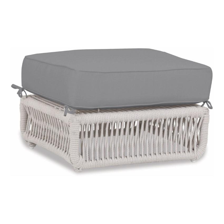 Dana Woven Rope Ottoman in Natural/Canvas Granite by Sunset West