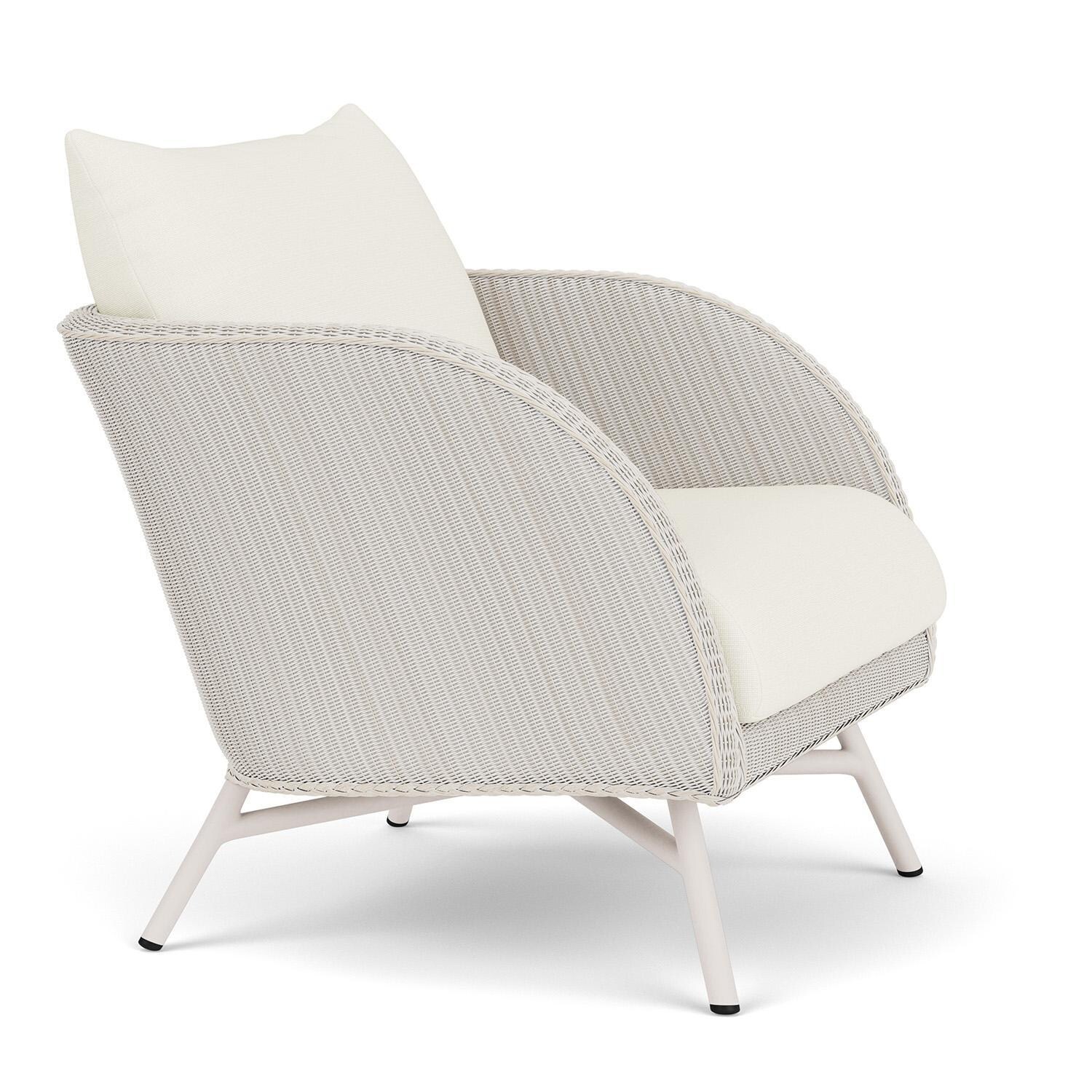 Lloyd Flanders Essence Lounge Chair W/Sailcloth Salt Fabric - Antique White Finish - Angled thumbnail