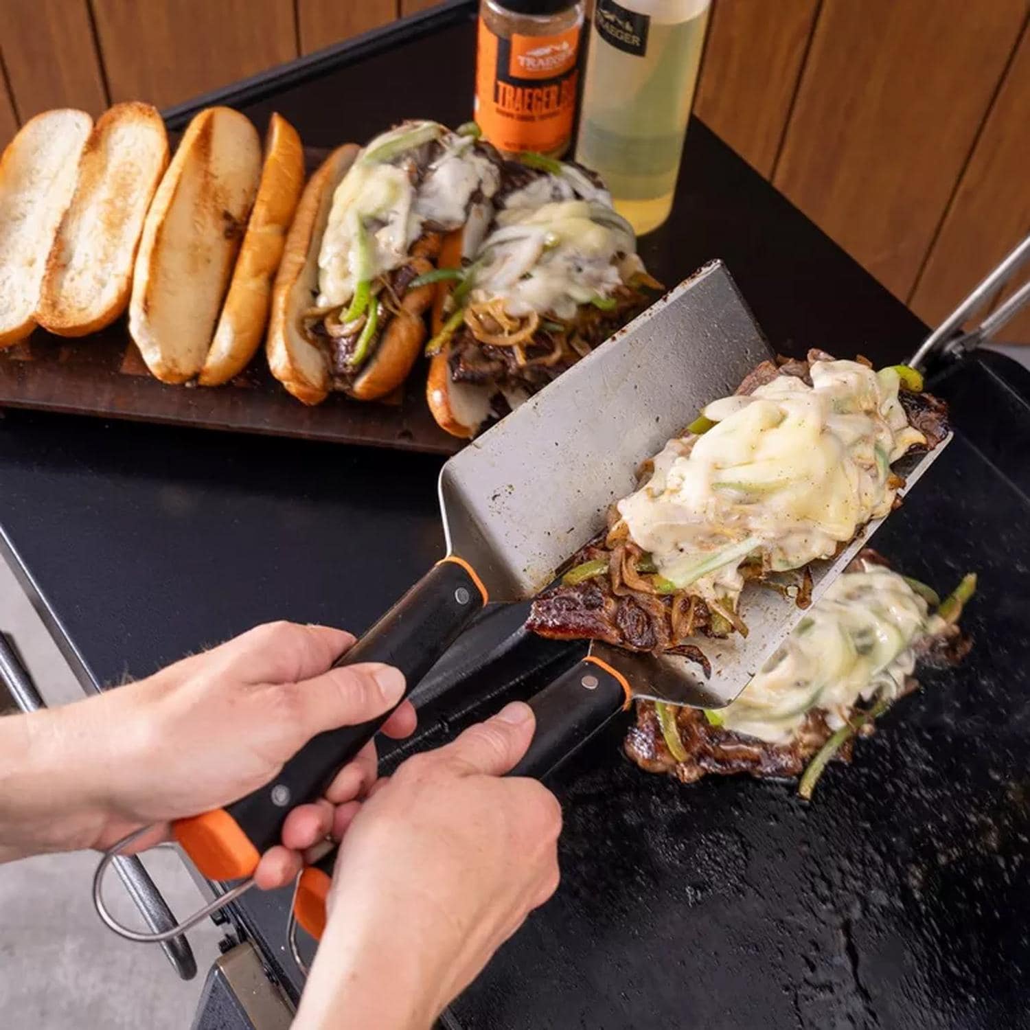 Traeger Flatrock 2 Zone Propane Griddle 4 Pc Bundle - Cooking 3 - Lifestyle thumbnail