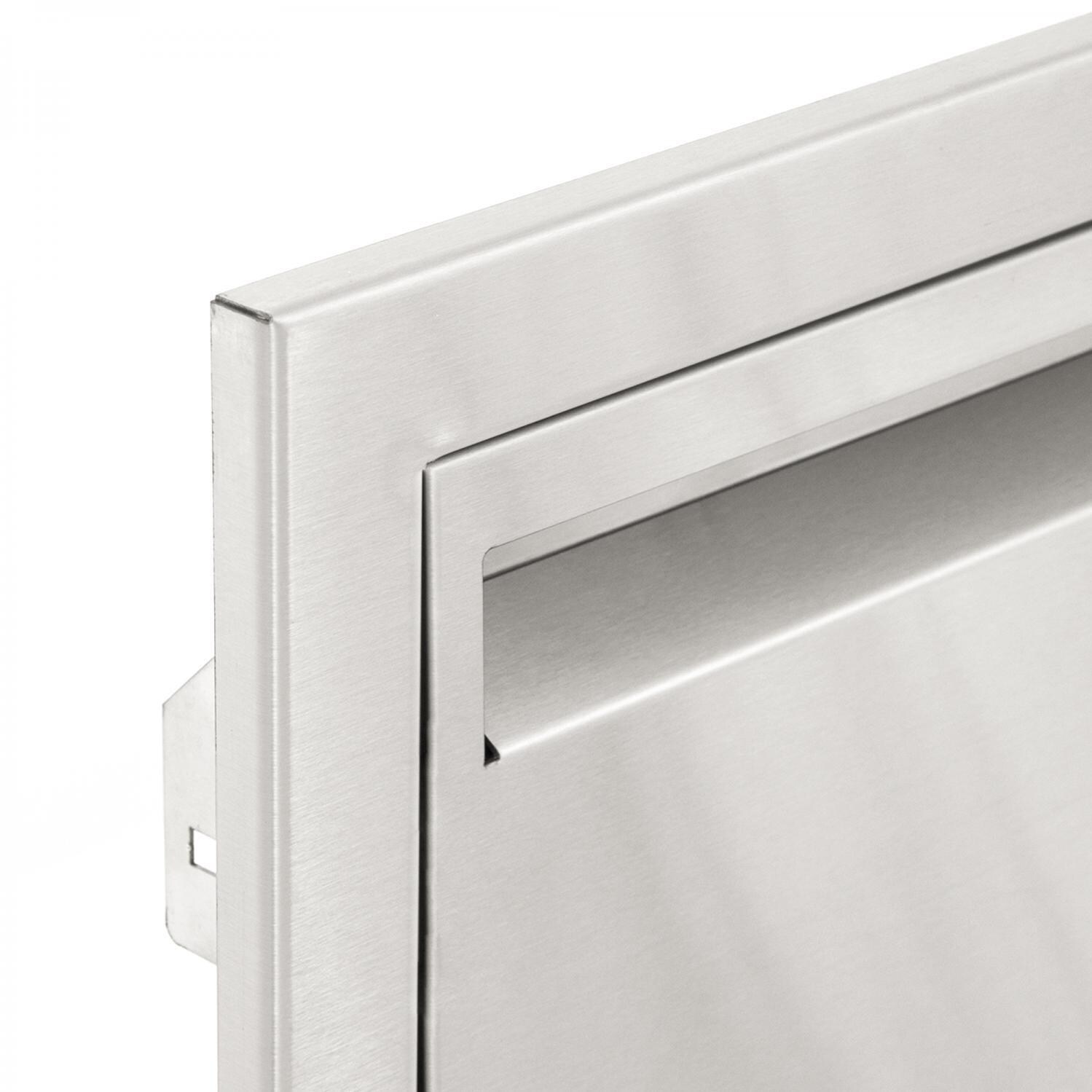 BBQGuys.com Aspen Series 24-Inch Stainless Steel Single Access Door - Corner Detail thumbnail