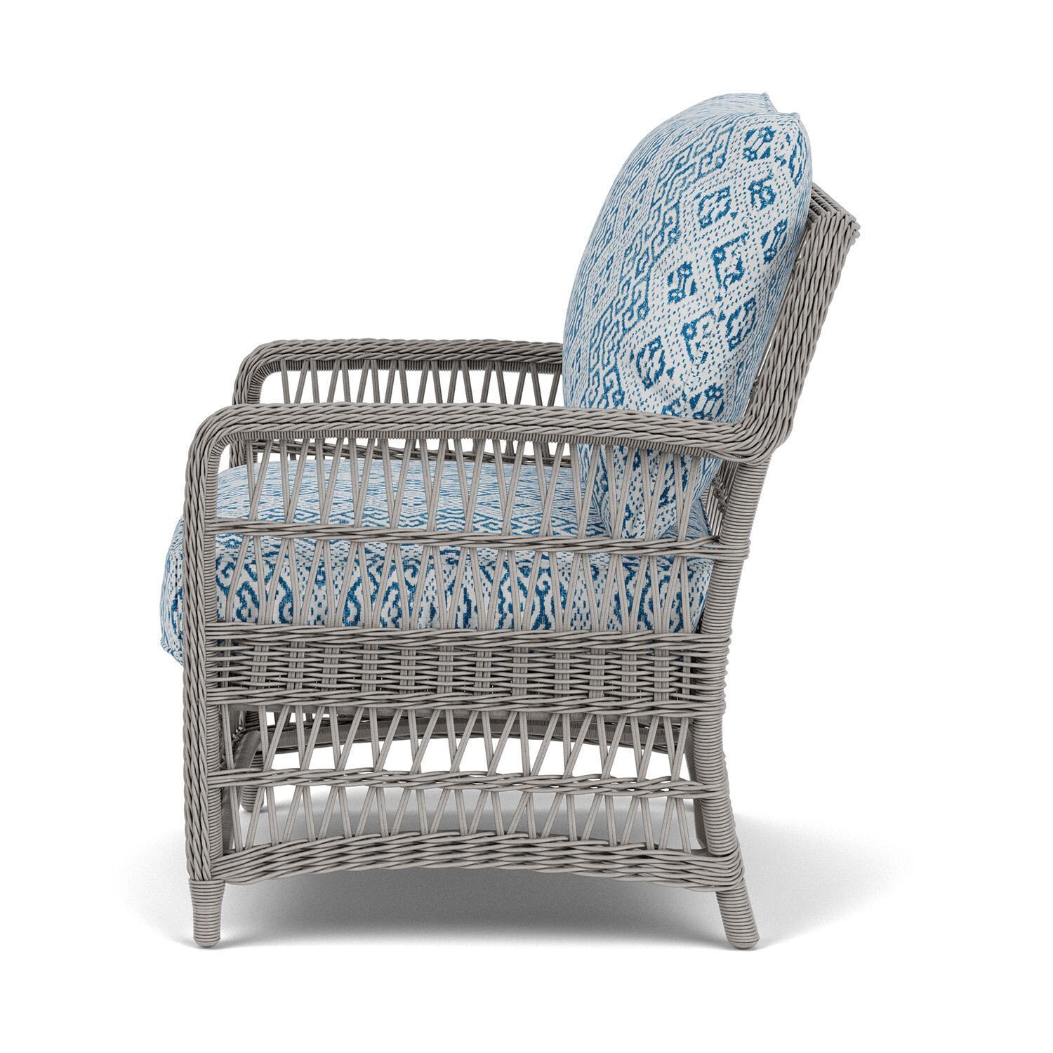 Lloyd Flanders Mackinac Lounge Chair in Putty Finish with Aman Capri Fabric - Left Side thumbnail