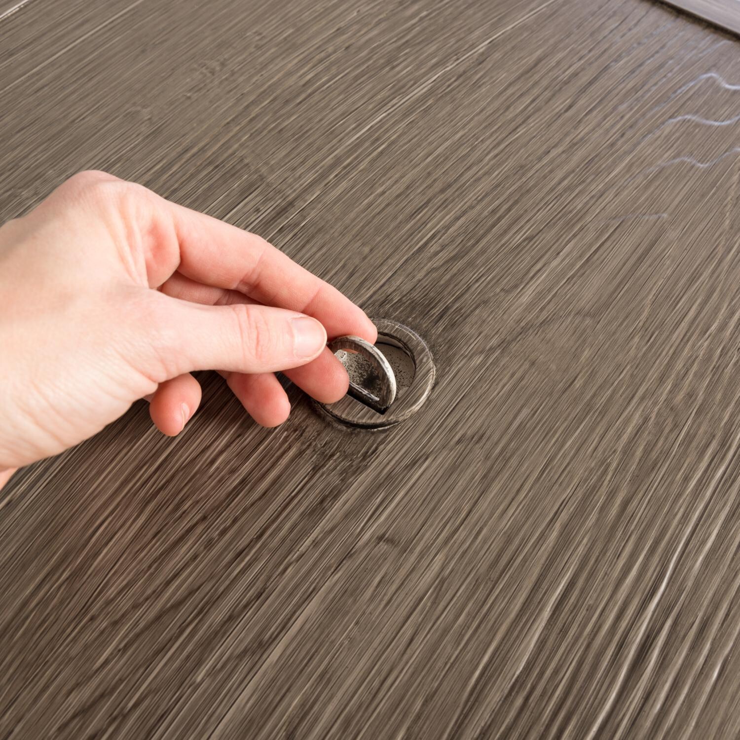 Ultimate Patio SC62741 Saddlebunch 40-Inch Square Aluminum Propane Fire Pit Table - Cover Handle thumbnail