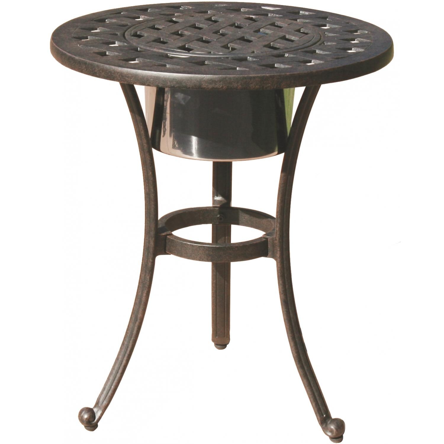 Darlee Series 30 21-Inch Round End Table With Ice Bucket Insert - Closed View thumbnail