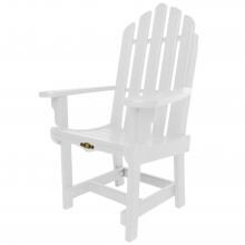 Pawleys Island Essentials Poly Lumber Patio Adirondack Dining Chair with Arms - White