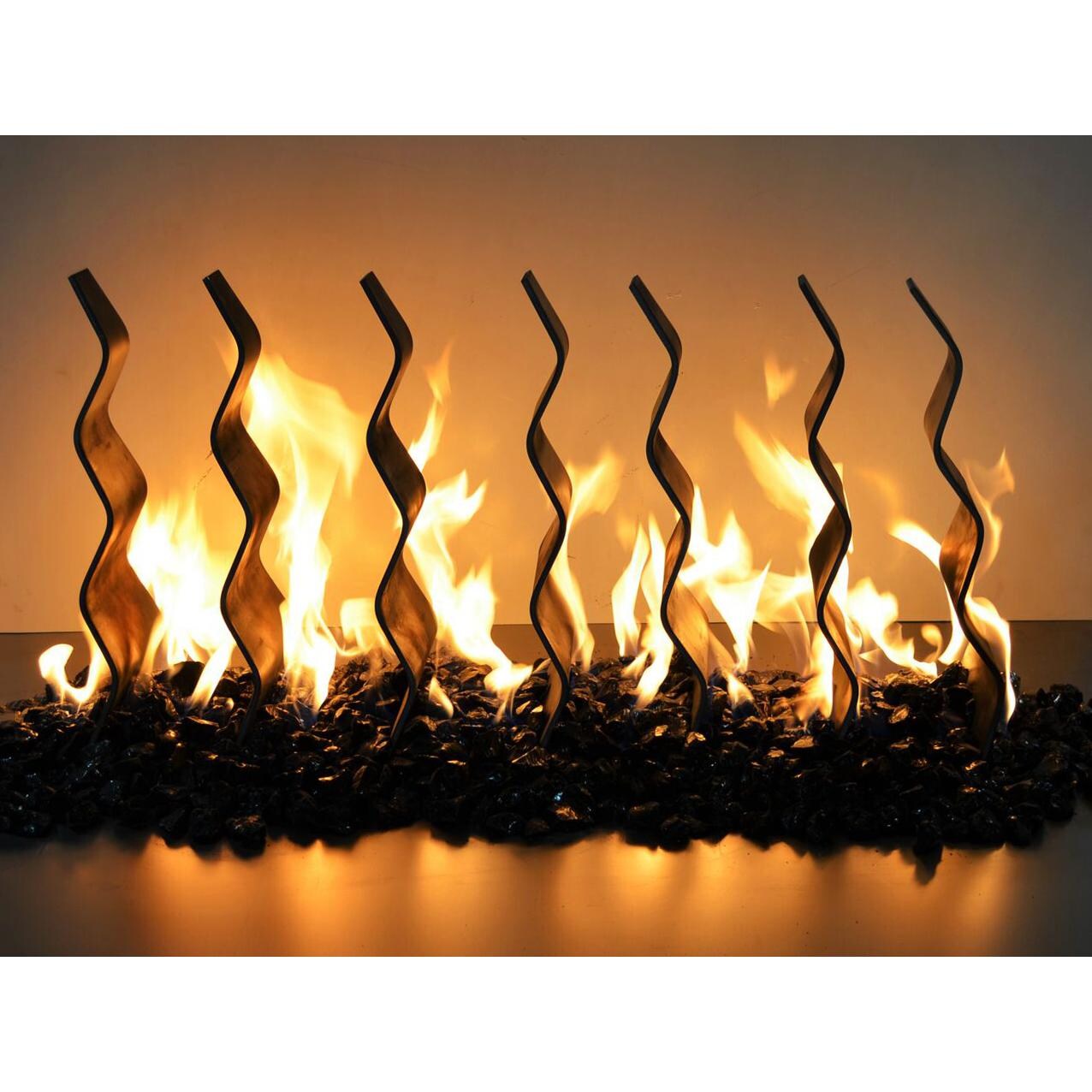 The Outdoor Plus Black Steel Fireplace Waves thumbnail