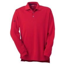Adidas Golf Mens ClimaLite Tour Pique Long Sleeve Polo Shirt Medium - University Red/Black image