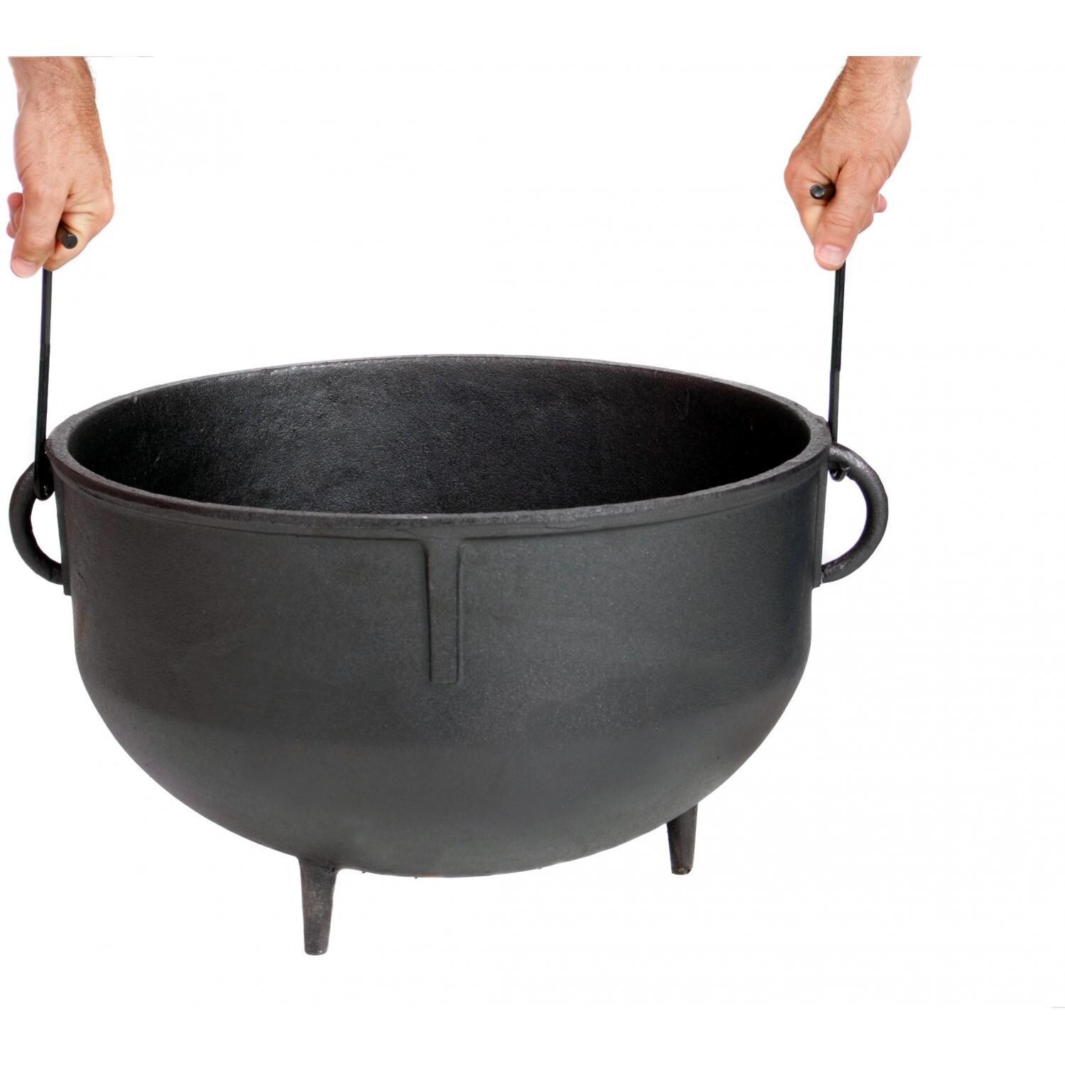Cajun Cookware 20-Gallon Cast Iron Jambalaya Pot - Pot Handles In Use thumbnail