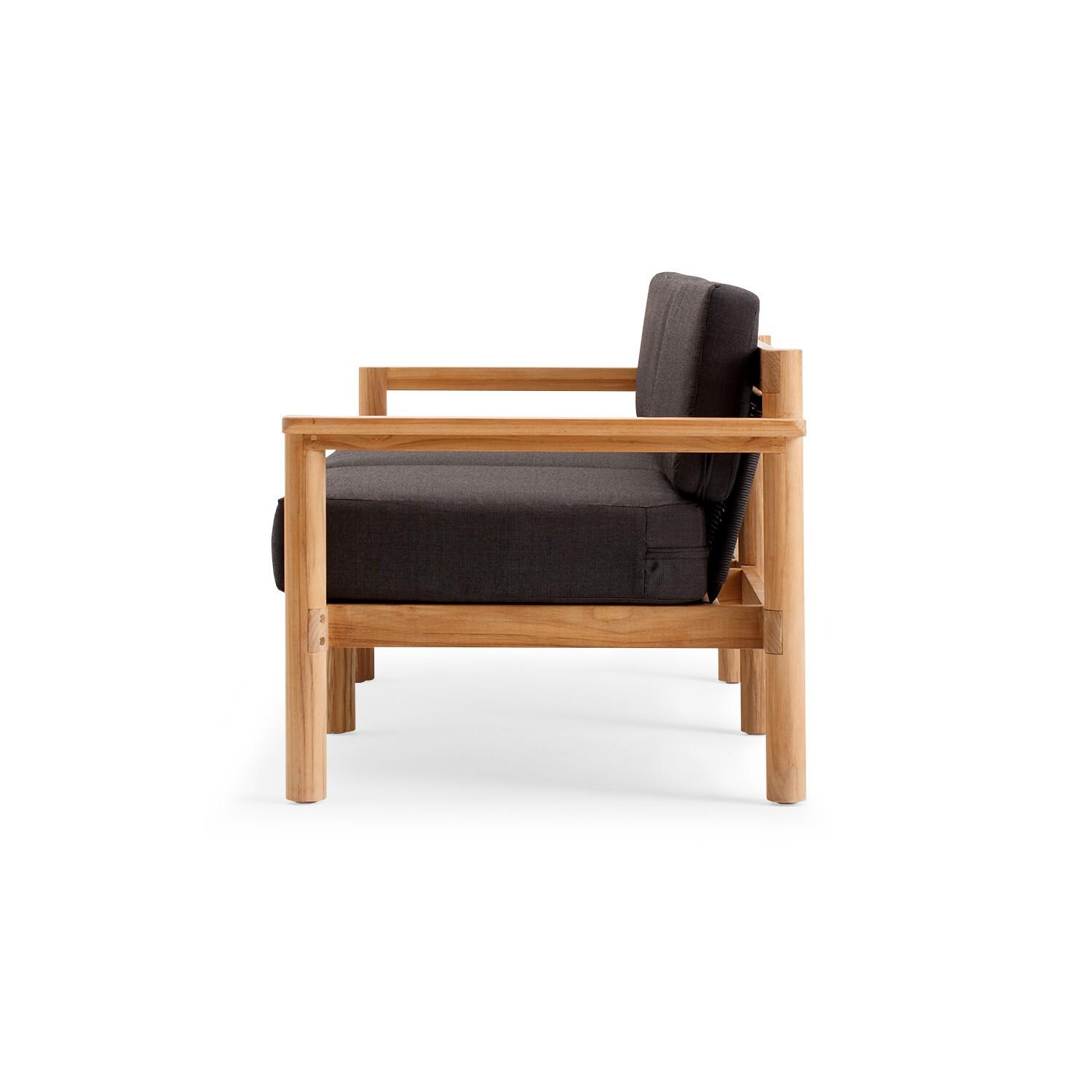 Neighbor HVN-LOVE-CO-2 Loveseat W/ Teak Arms - Side View thumbnail