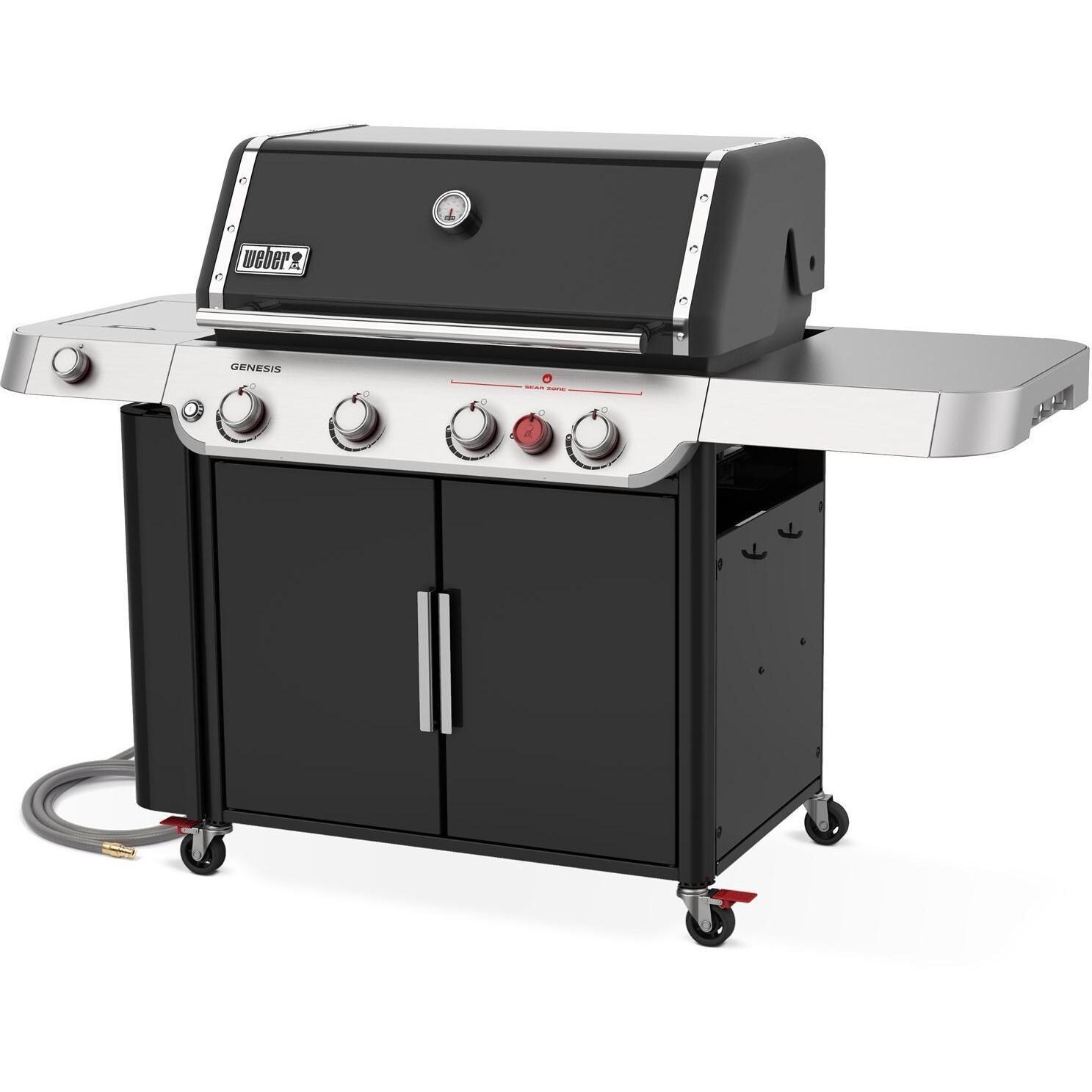 Weber GENESIS 38410001 E-435 Natural Gas Grill with Sear Burner & Side Burner - Black - Right-Side Angled View - White Background thumbnail