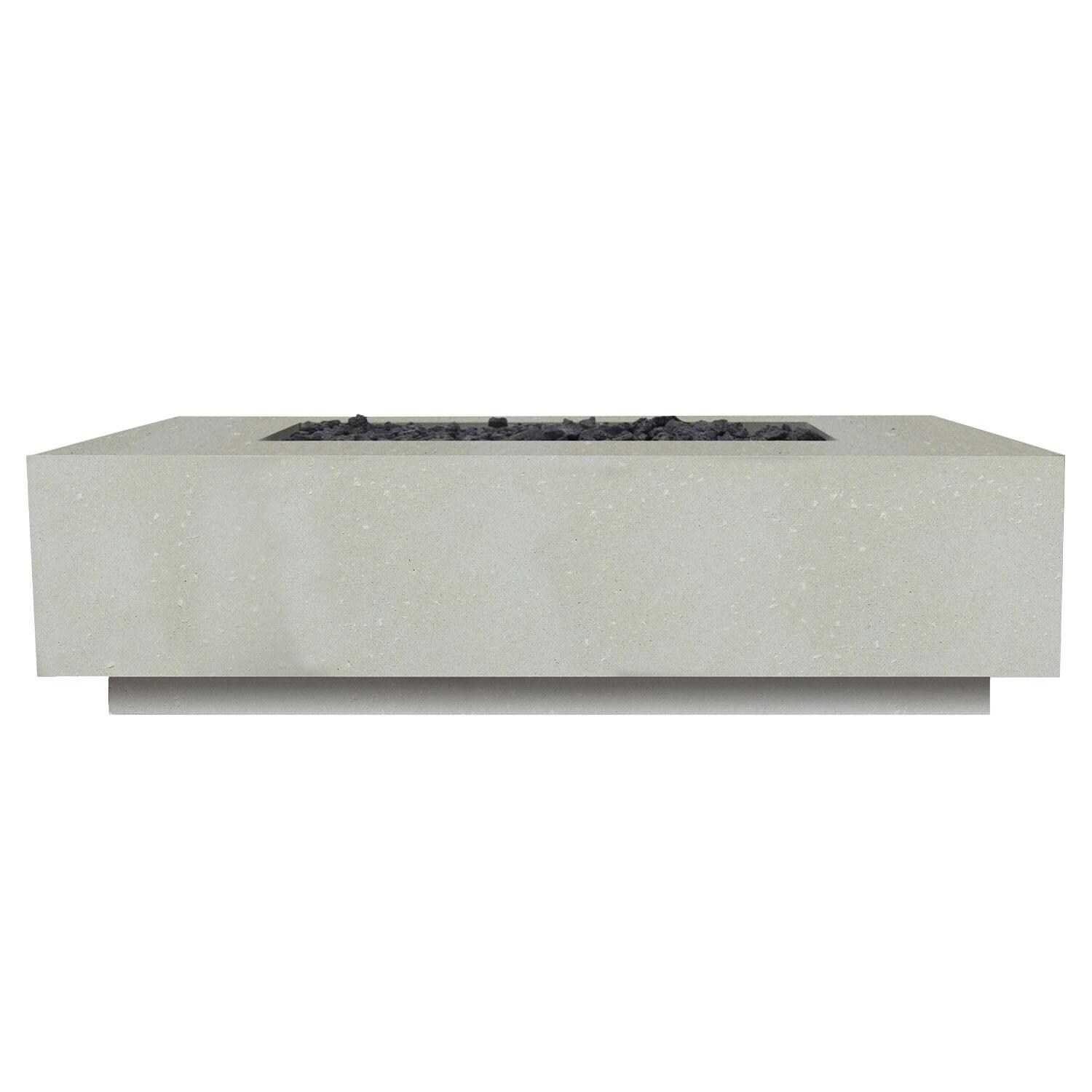 60-in Rectangular Concrete Natural Gas Fire Pit in Limestone by XO