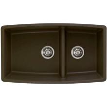 Blanco Performa 33 X 19 Silgranit II 1-3/4 Double Bowl Undermount Sink - Cafe Brown - 441313 image