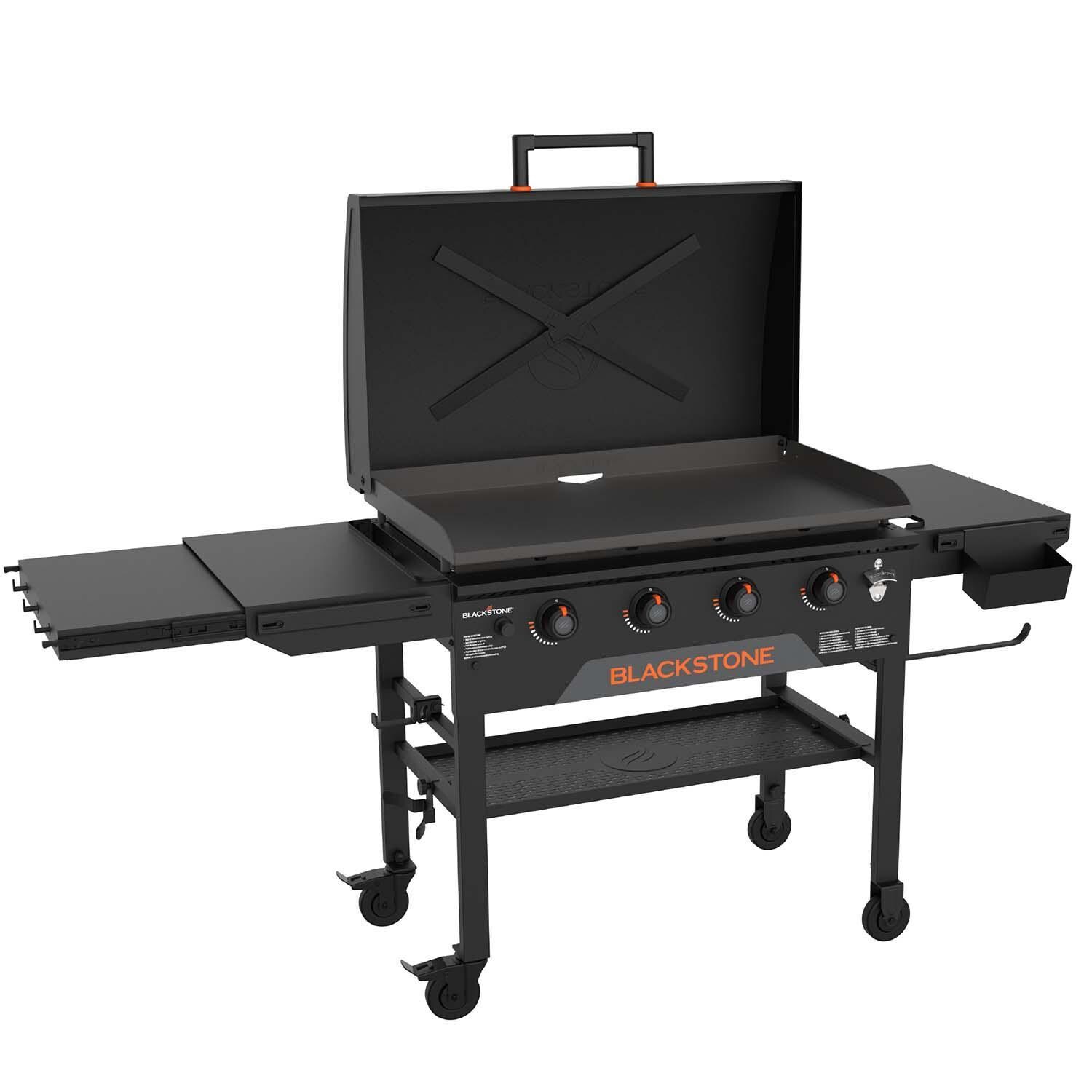 Blackstone 2322 36 Inch Griddle W/ Hood - Hood Open - White Background thumbnail