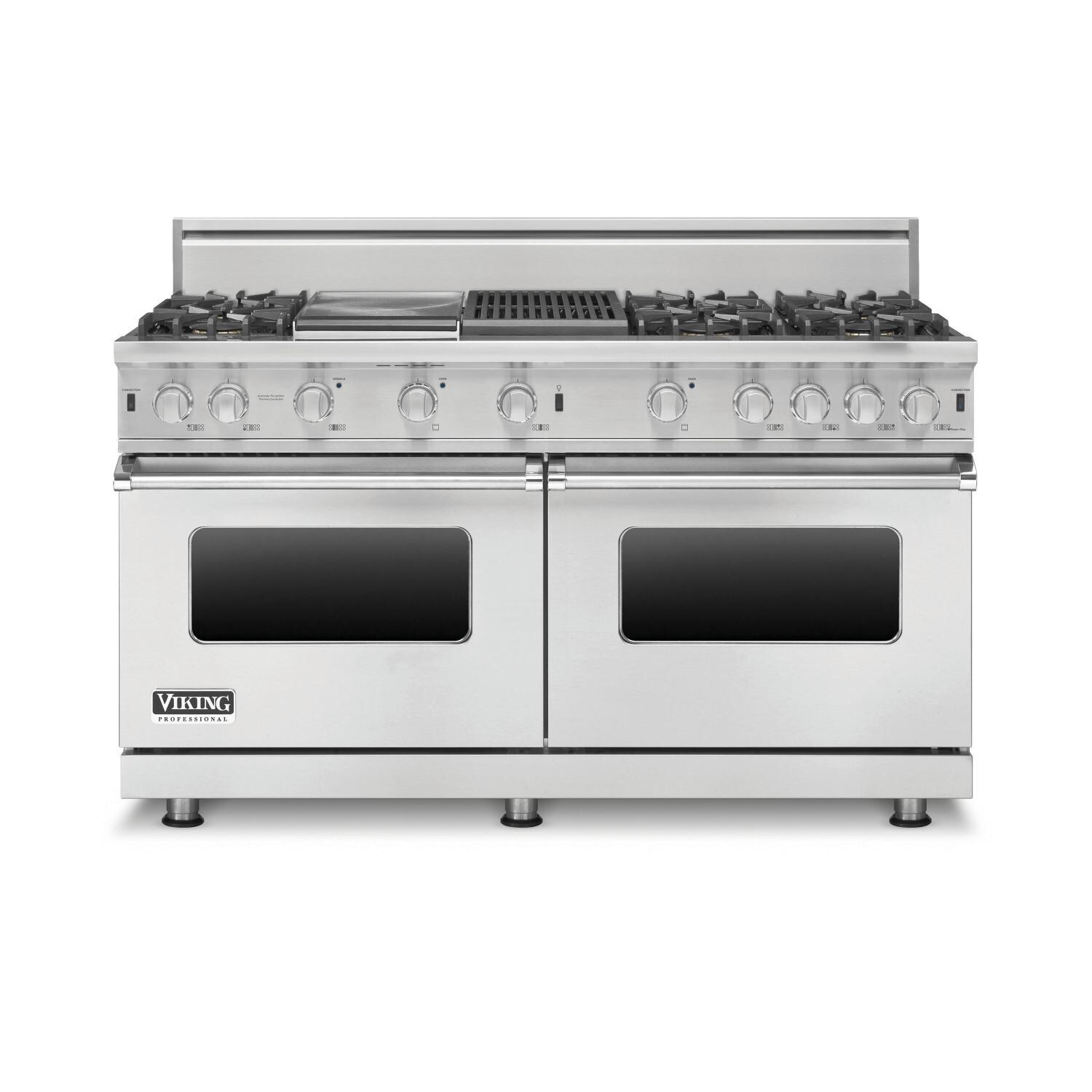 Viking Professional 5 Series 60-Inch 6 Burner Propane Gas Range With Griddle And Grill - Stainless Steel - VGCC5606GQSSLP