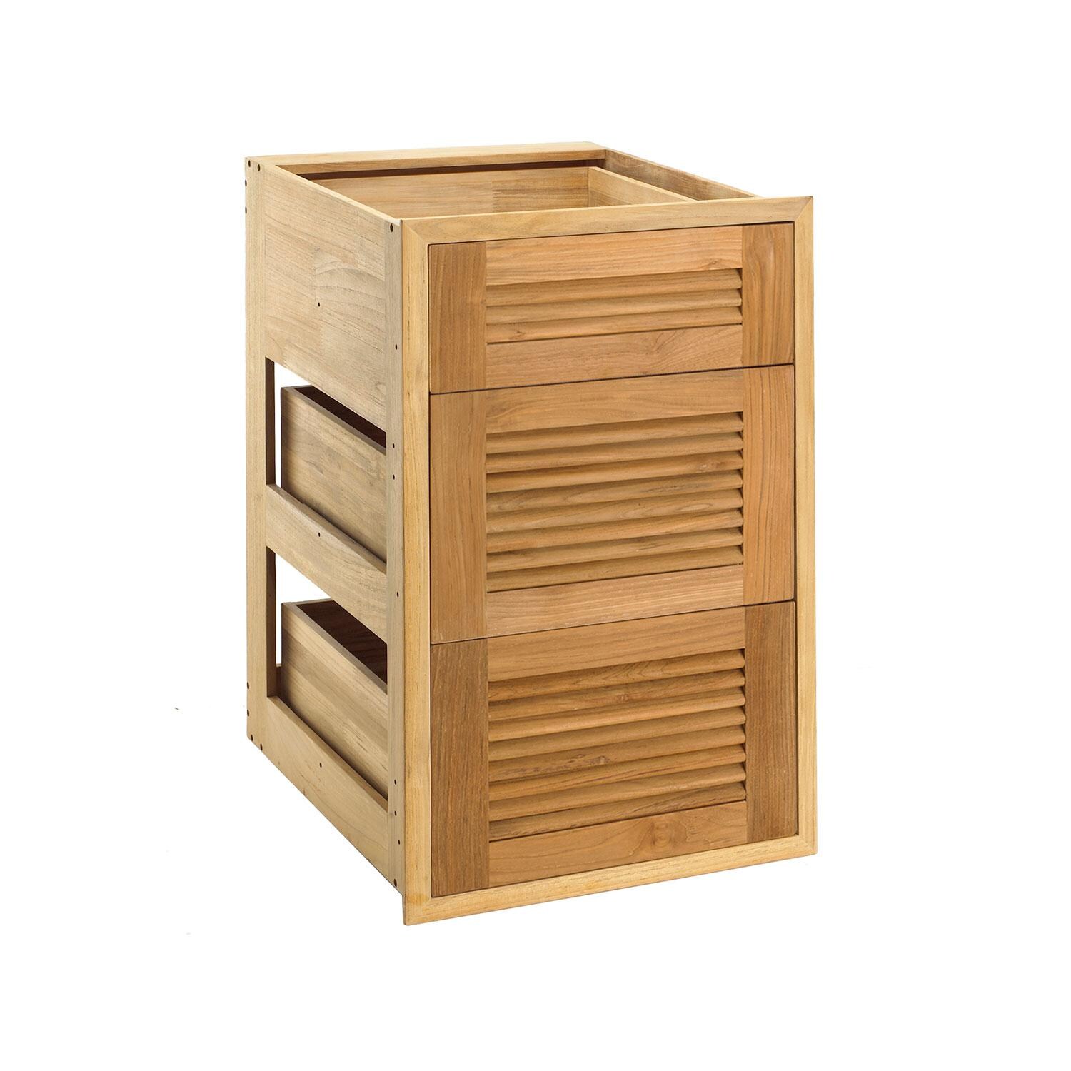 Pacific Teak 18 Inch Louvered Triple Drawer thumbnail