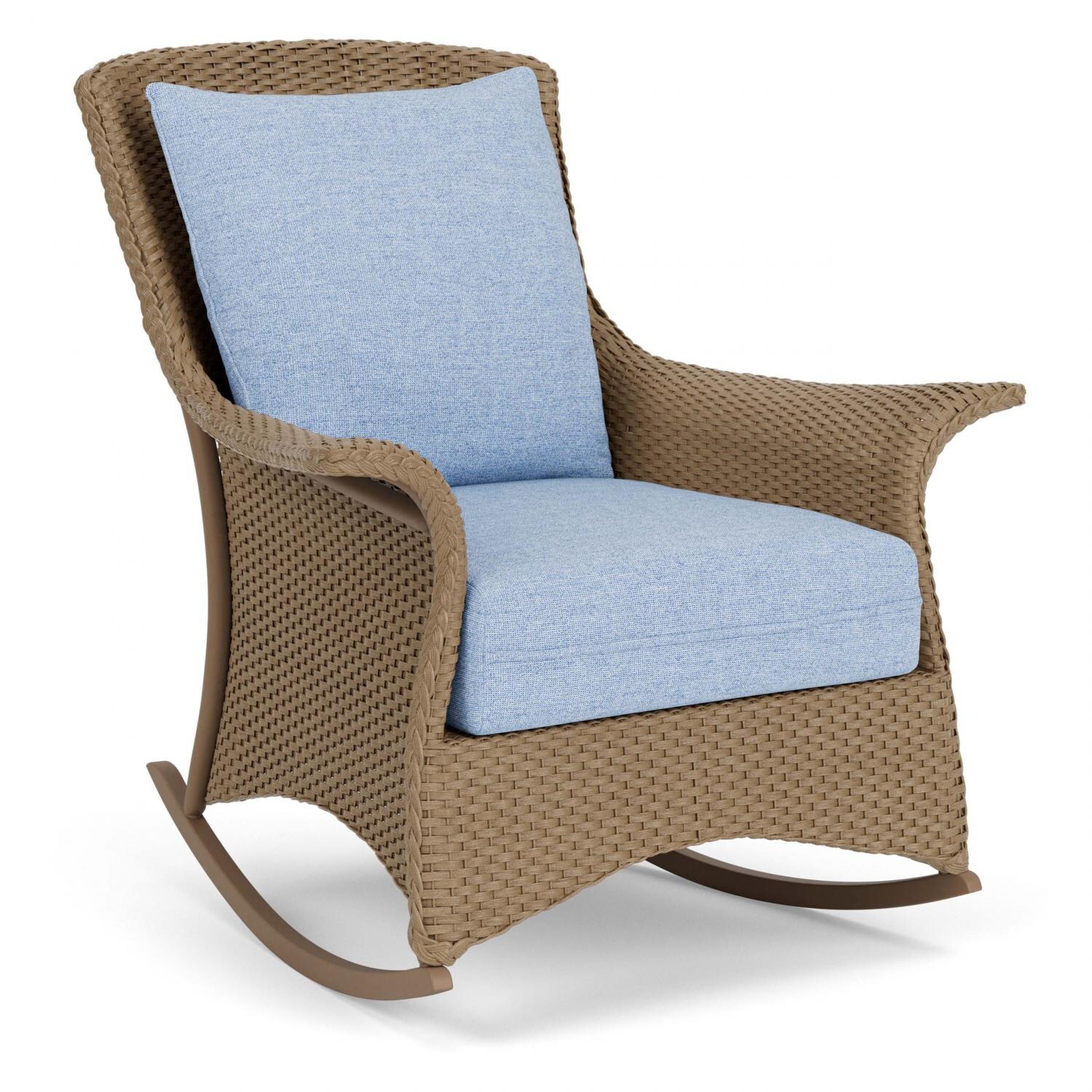 Lloyd Flanders Mandalay Lounge Rocker in Fawn Finish with Demo Skyway fabric - Angled thumbnail