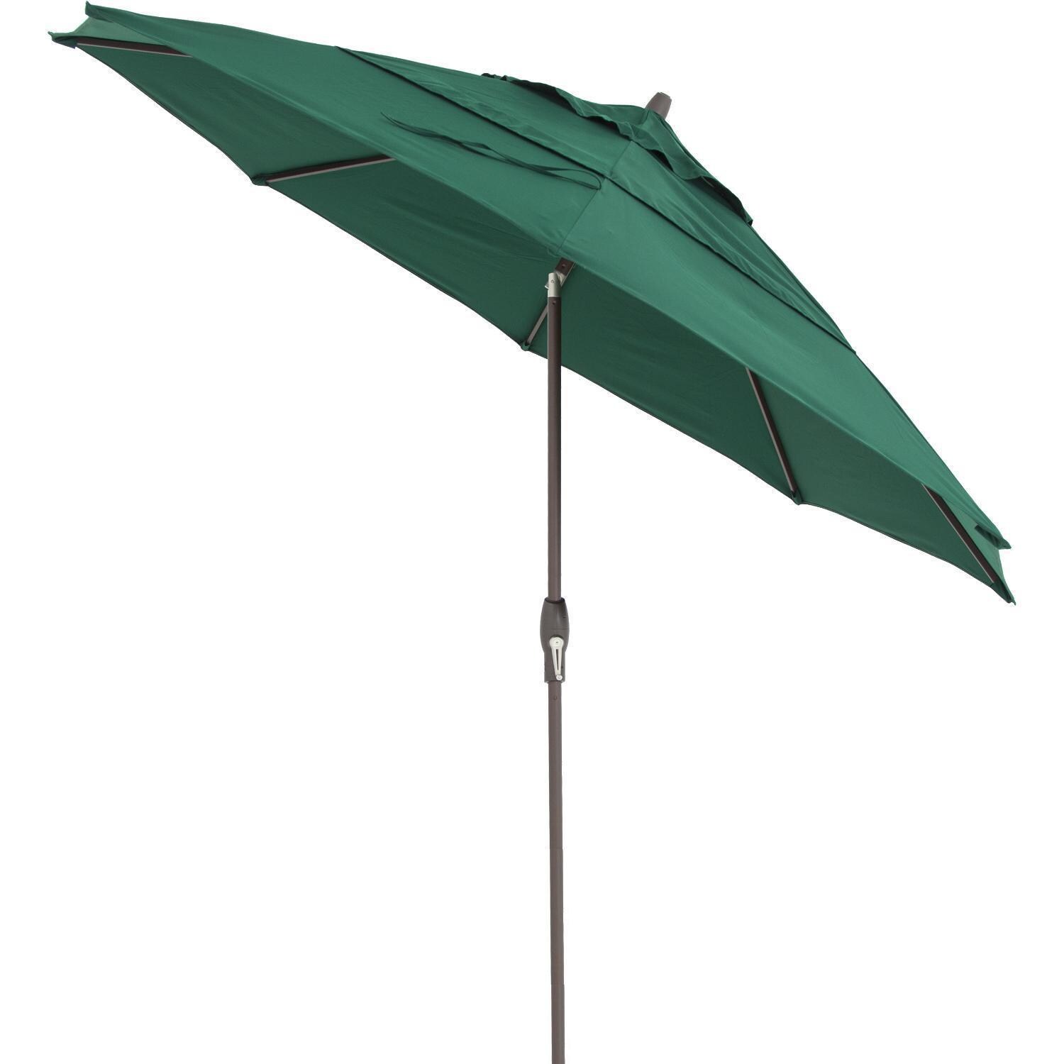 Treasure Garden 11 Ft Octagonal Aluminum Auto Tilt Patio Umbrella W Crank Lift Double Vent Bronze Frame Sunbrella Forest Green Canopy Bbqguys